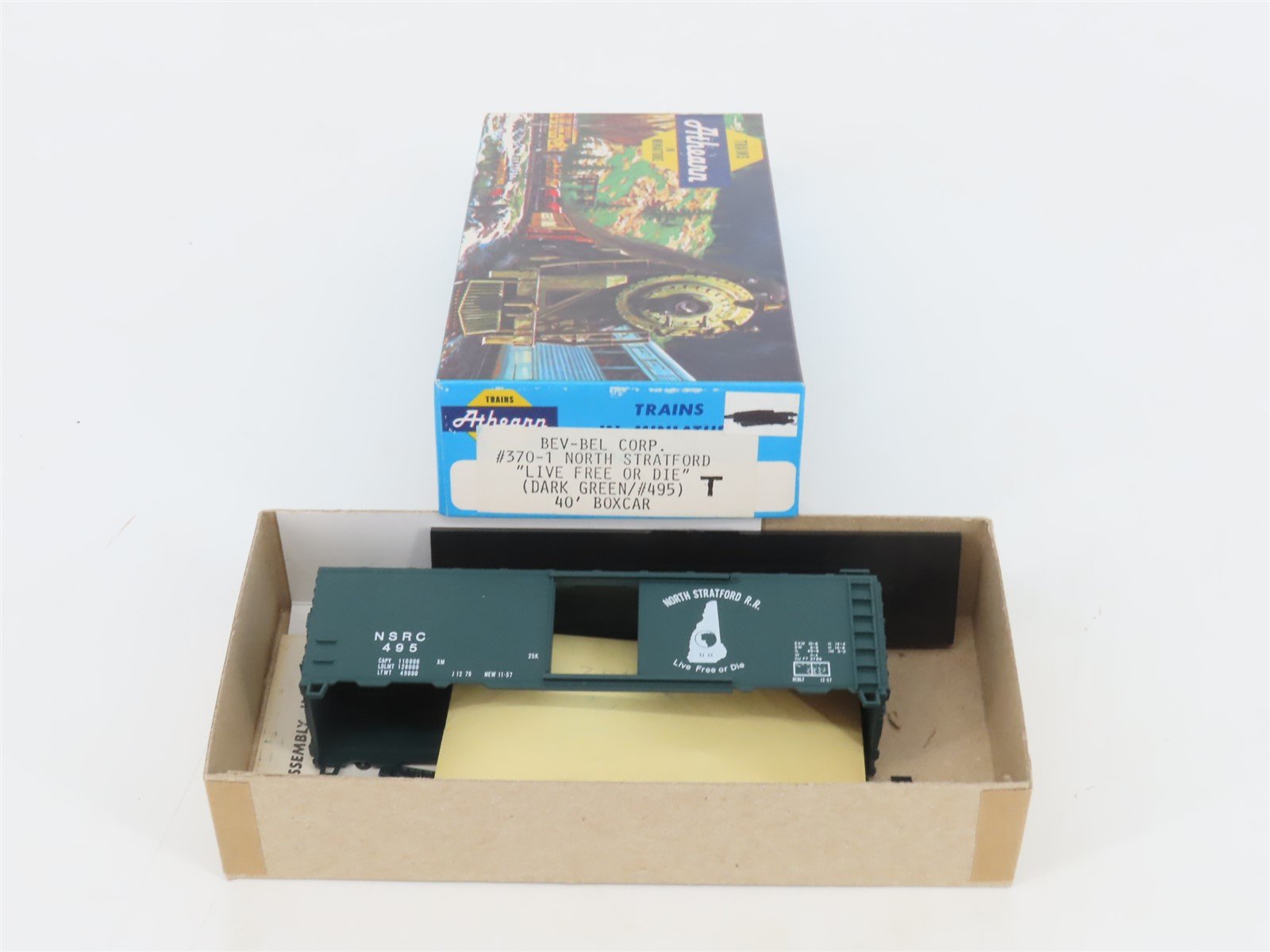 HO Scale Athearn Bev-Bel Kit #370-1 NSRC North Stratford 40' Box Car #495