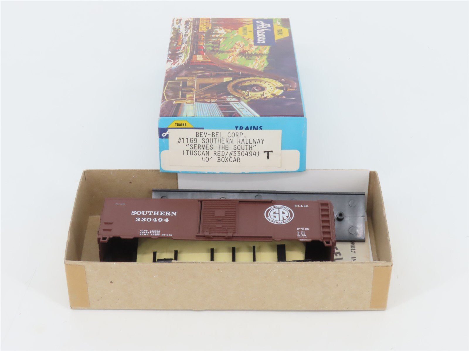 HO Scale Athearn Bev-Bel Kit #1169 SOU Southern Railway 40' Box Car #330494