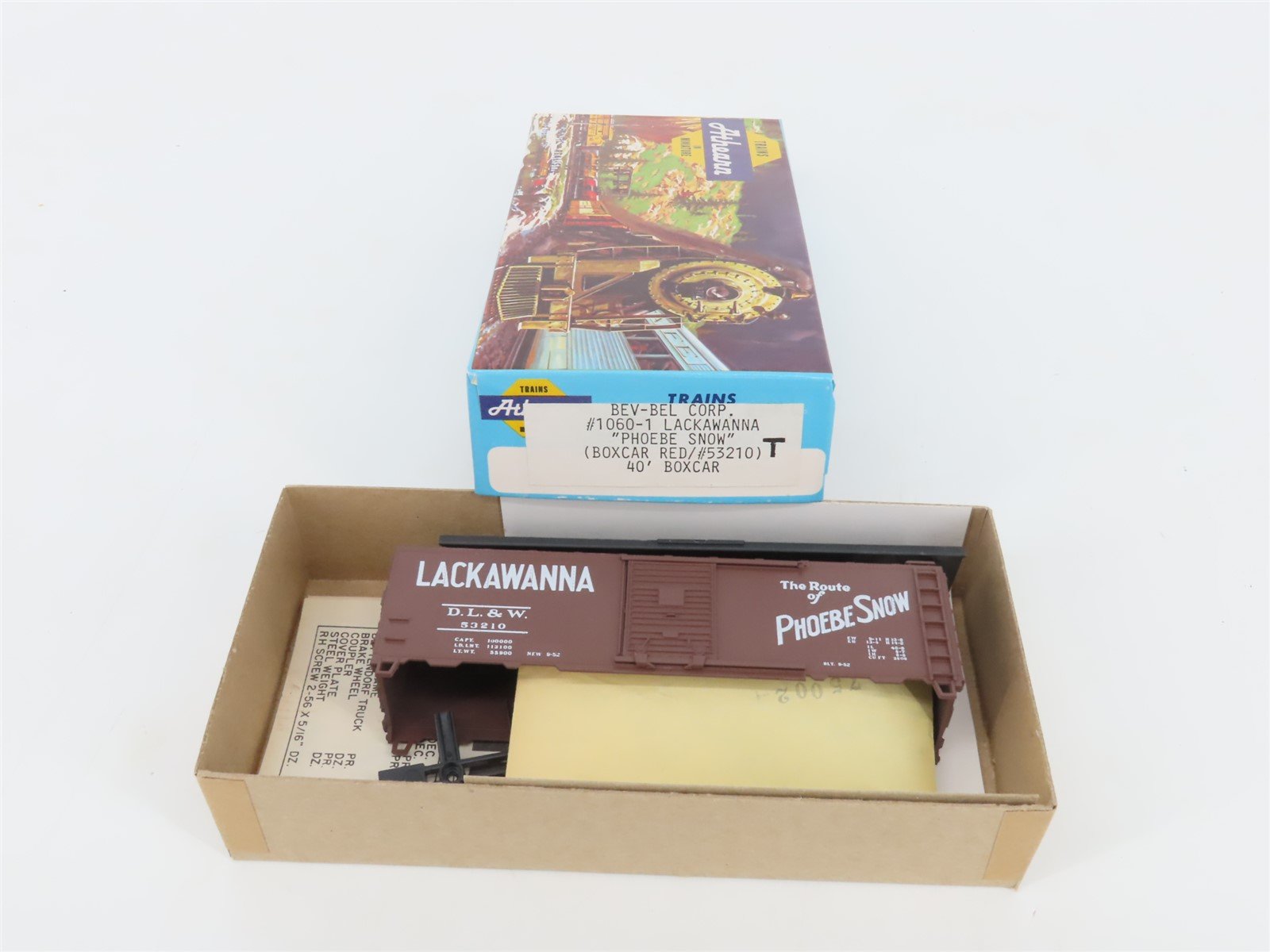 HO Scale Athearn Bev-Bel Kit #1060-1 DL&W Lackawanna 40' Box Car #53210