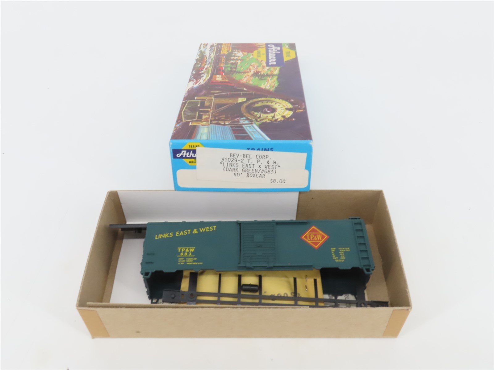 HO Athearn Bev-Bel Kit #1029-2 TP&W Toledo Peoria & Western 40' Box Car #683