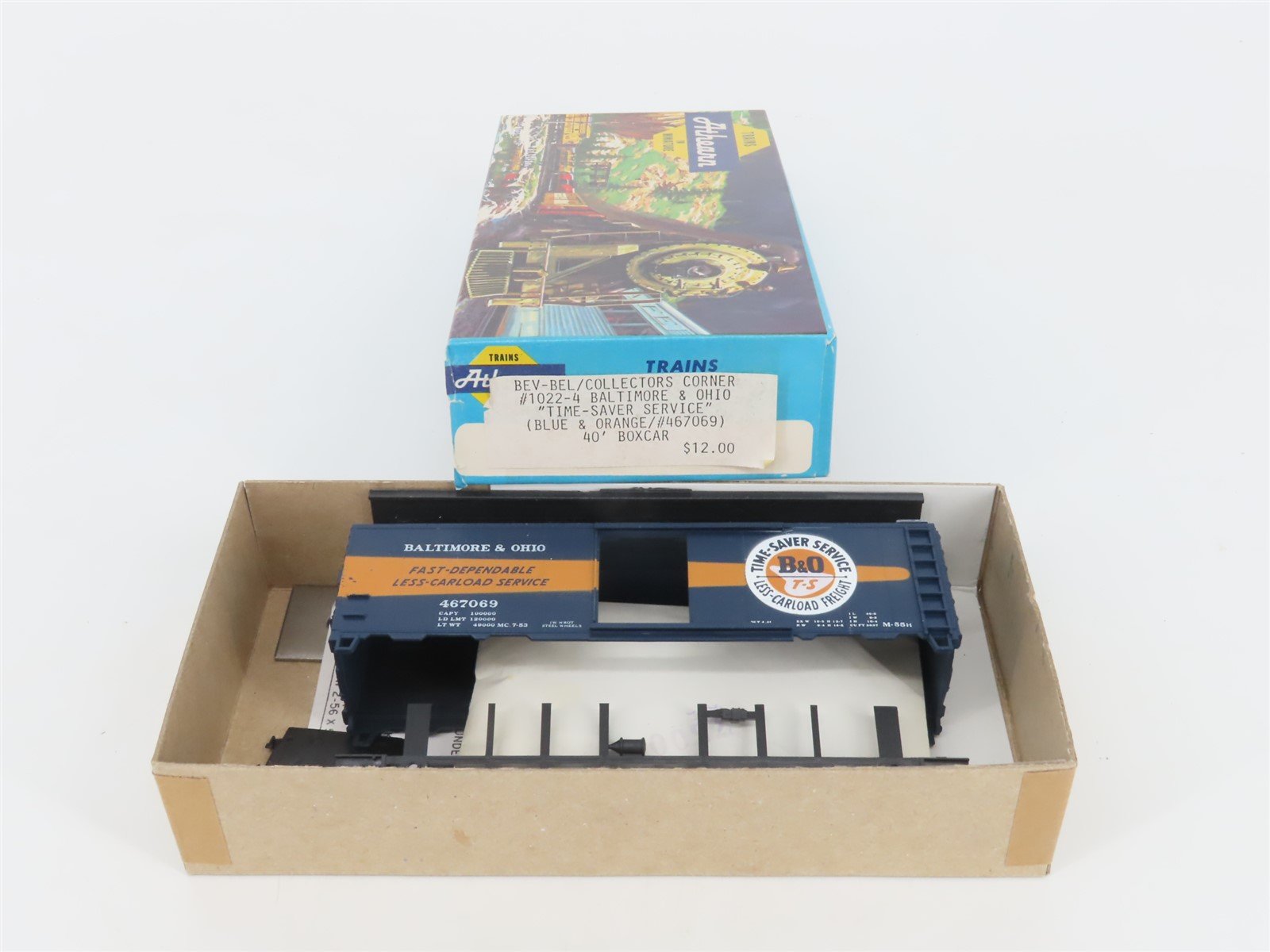 HO Athearn Bev-Bel Kit #1022-4 B&O Baltimore & Ohio Time-Saver Box Car #467069