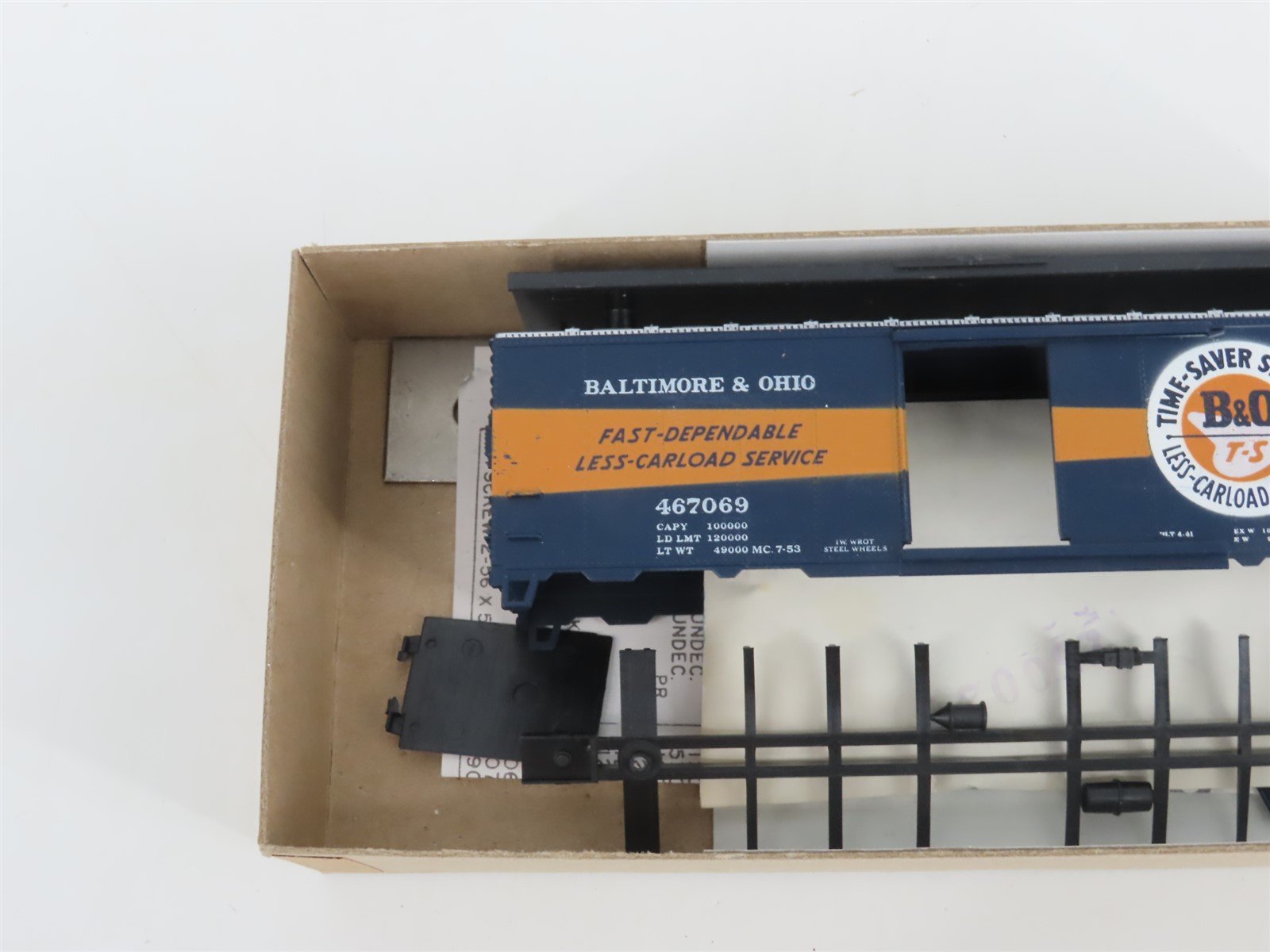 HO Athearn Bev-Bel Kit #1022-4 B&O Baltimore & Ohio Time-Saver Box Car #467069