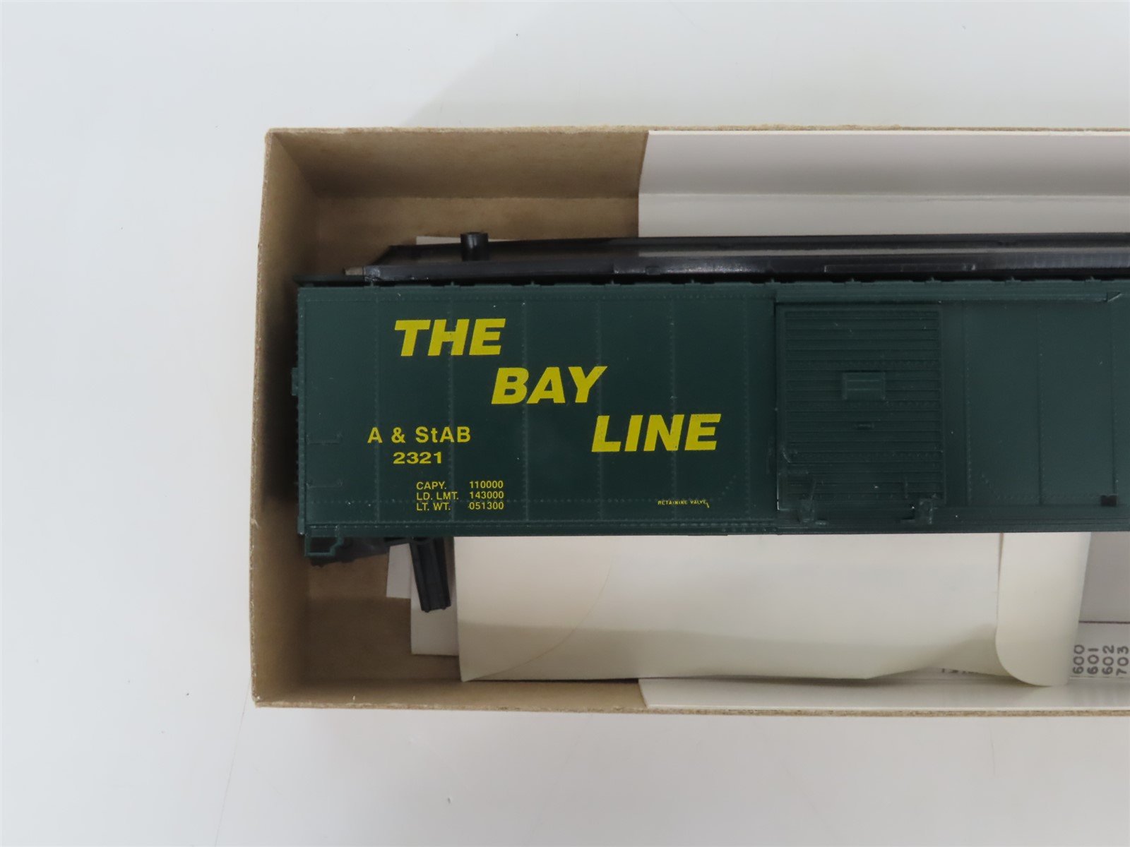 HO Athearn Bev-Bel Kit #1764 A&StAB The Bay Line 50' Single Door Box Car #2321