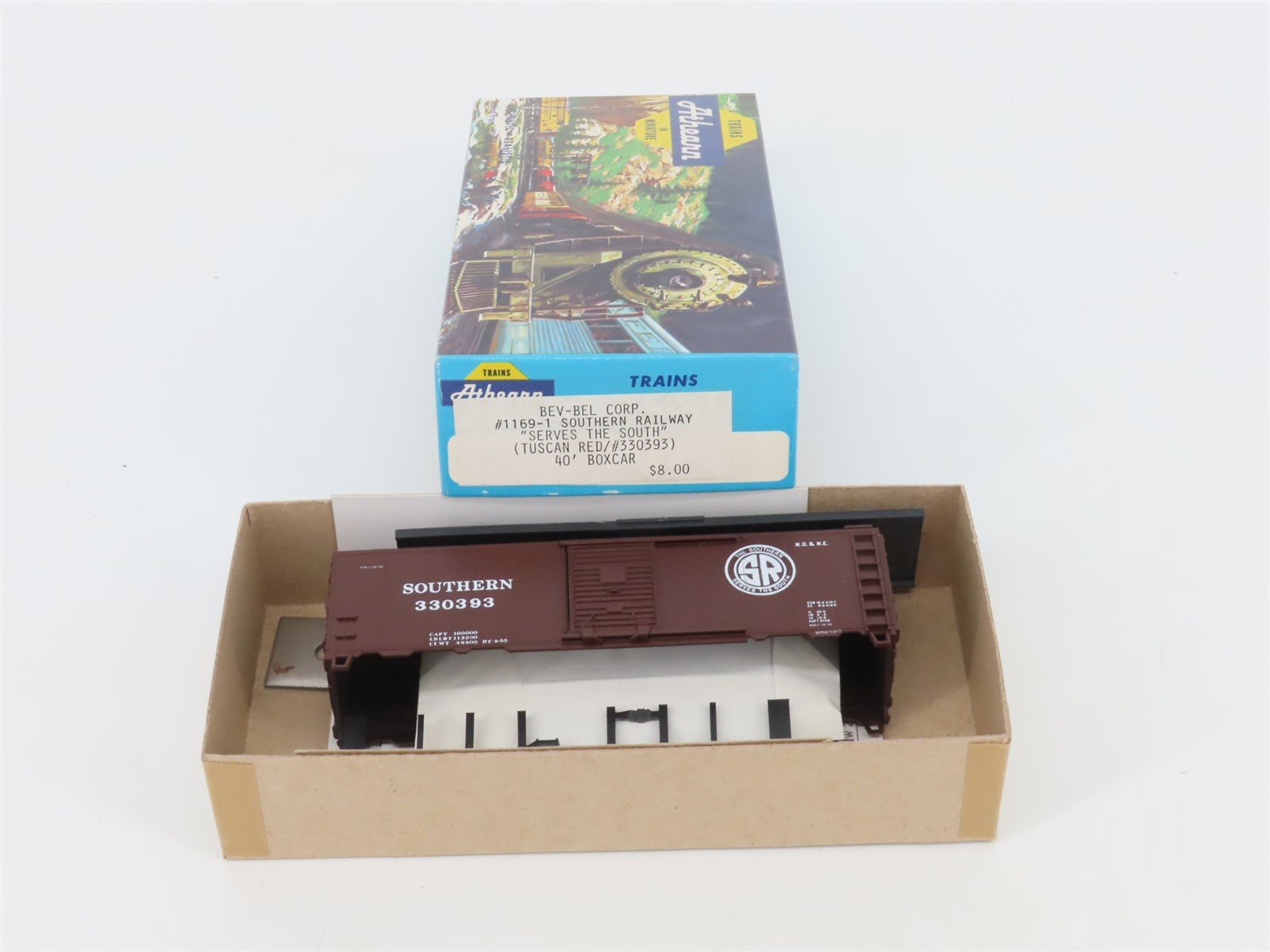 HO Scale Athearn Bev-Bel Kit #1169-1 SOU Southern Railway 40' Box Car #330393