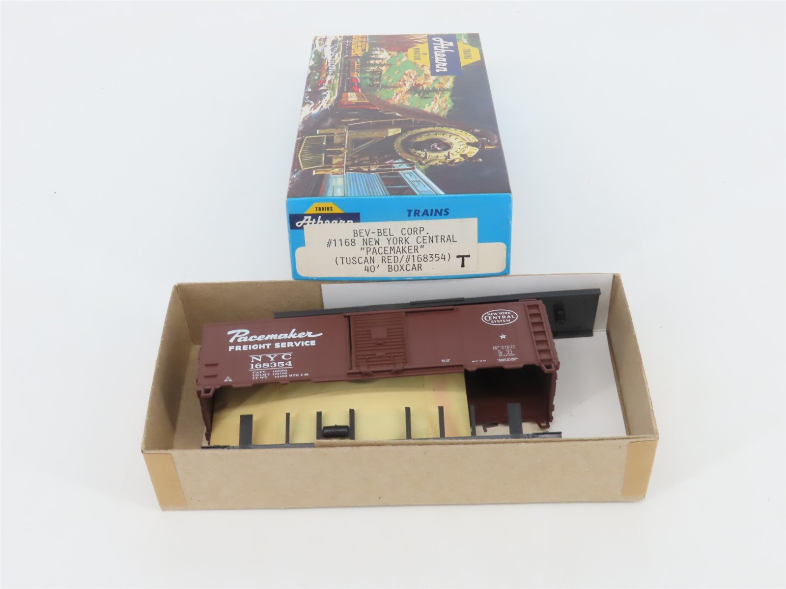 HO Athearn Bev-Bel Kit #1168 NYC New York Central Pacemaker 40' Box Car #168354