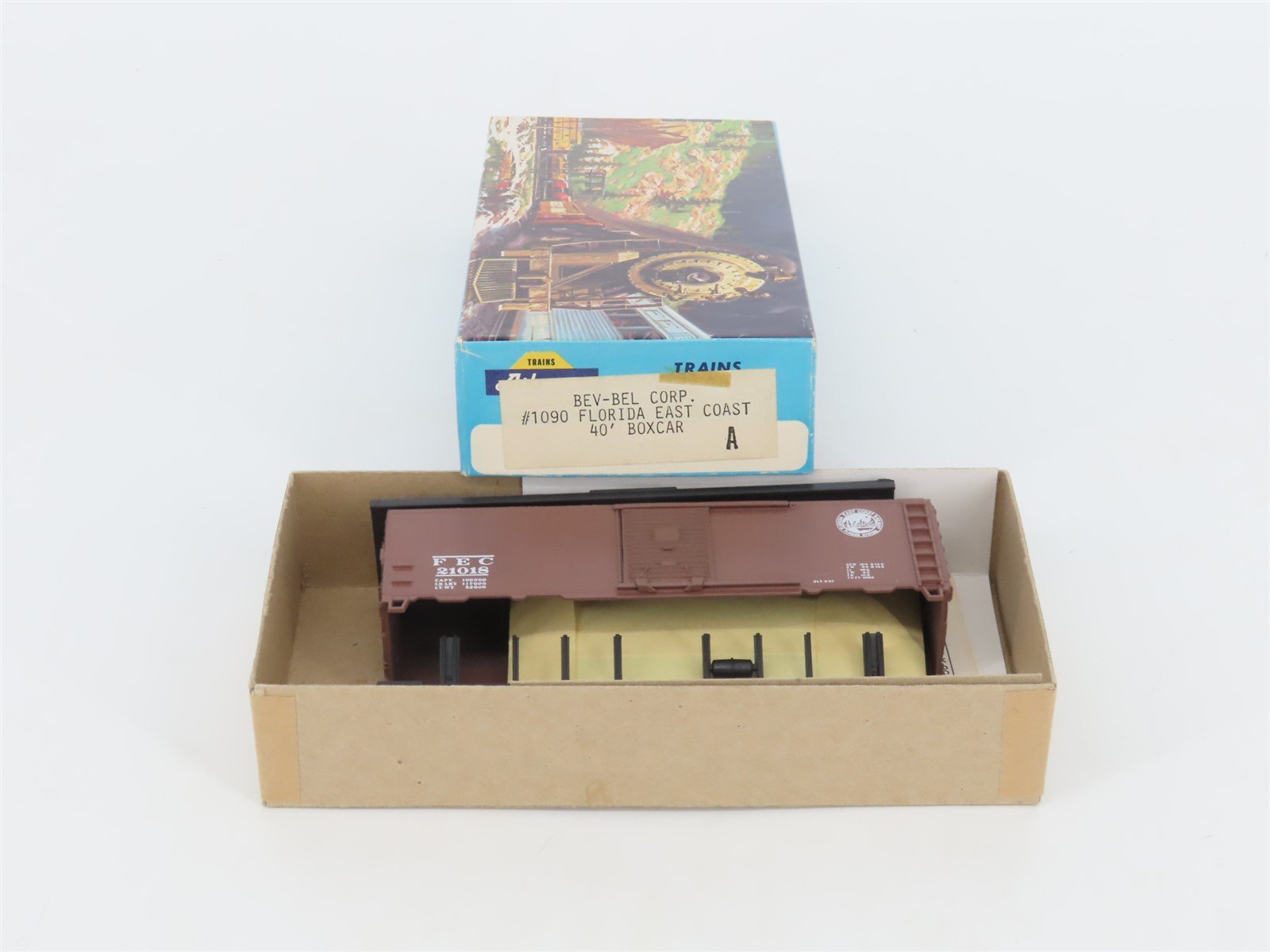 HO Scale Athearn Bev-Bel Kit #1090 FEC Florida East Coast 40' Box Car #21018