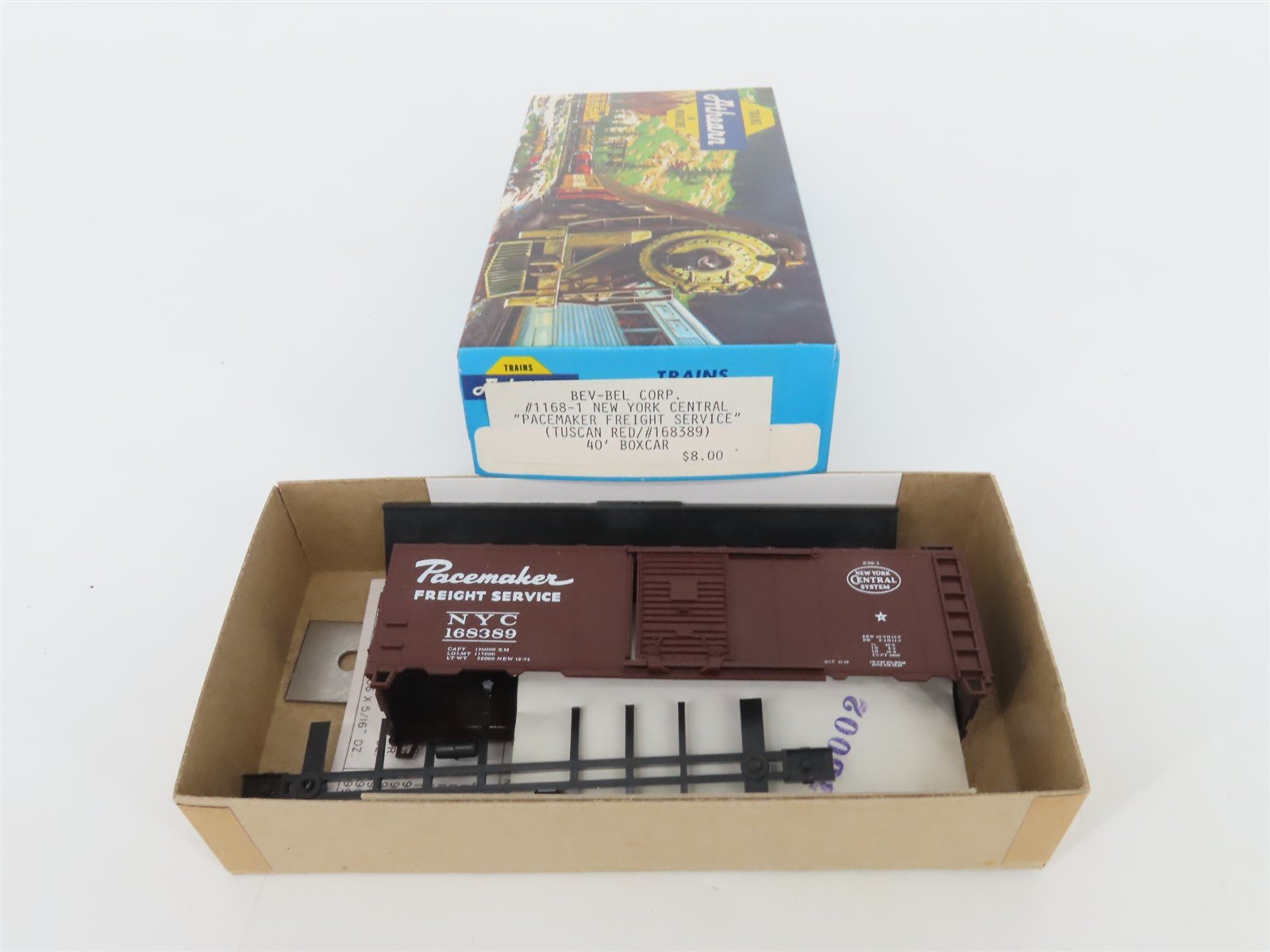 HO Scale Athearn Bev-Bel Kit #1168-1 NYC New York Central 40' Box Car #168389