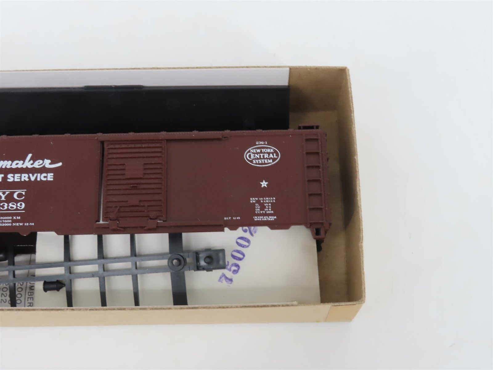 HO Scale Athearn Bev-Bel Kit #1168-1 NYC New York Central 40' Box Car #168389