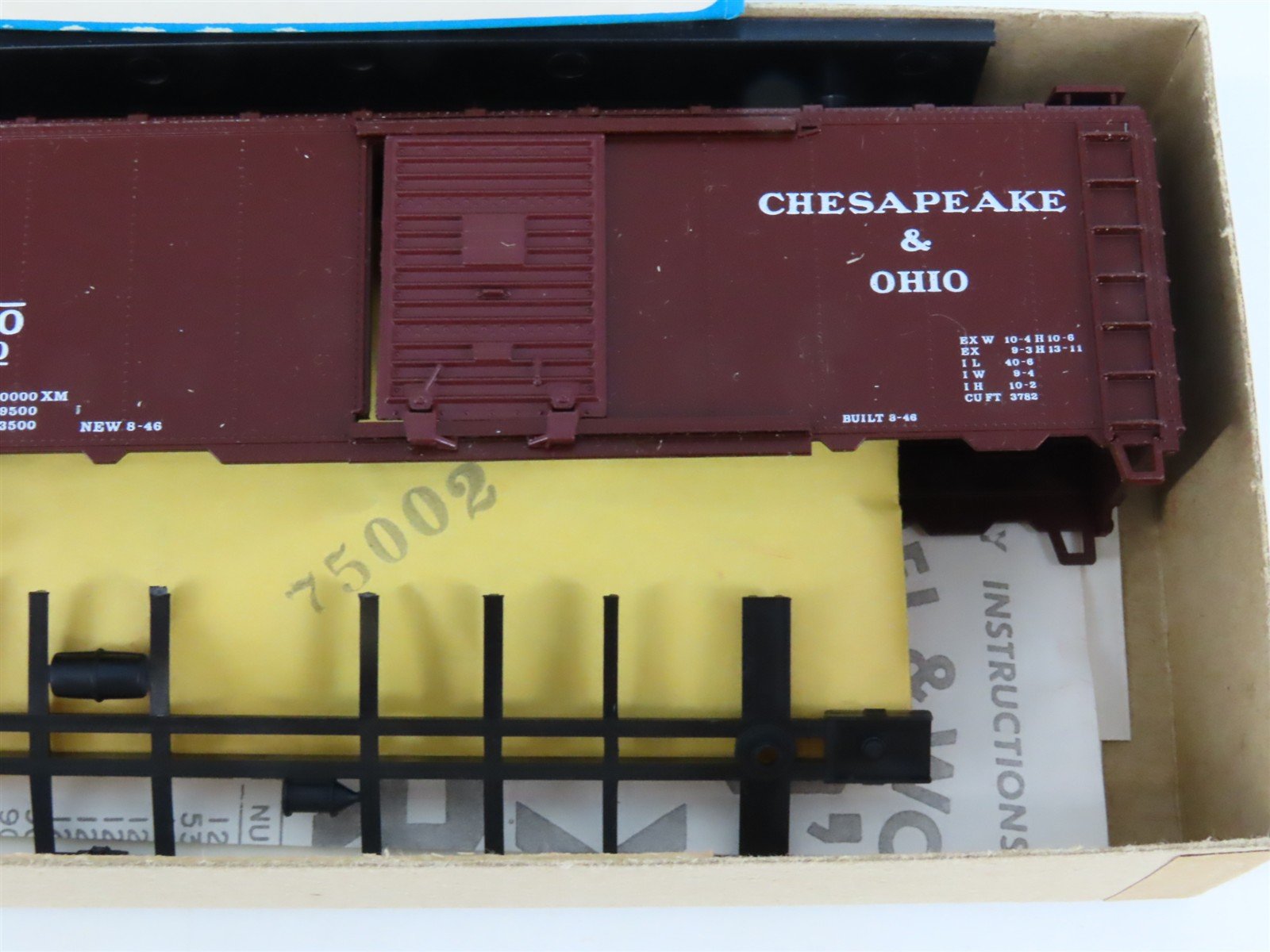 HO Scale Athearn Bev-Bel Kit #1028-1 C&O Chesapeake & Ohio 40' Box Car #3480