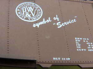 HO Athearn Bev-Bel Kit #1156 P&WV Pittsburgh & West Virginia 40' Box Car #1309