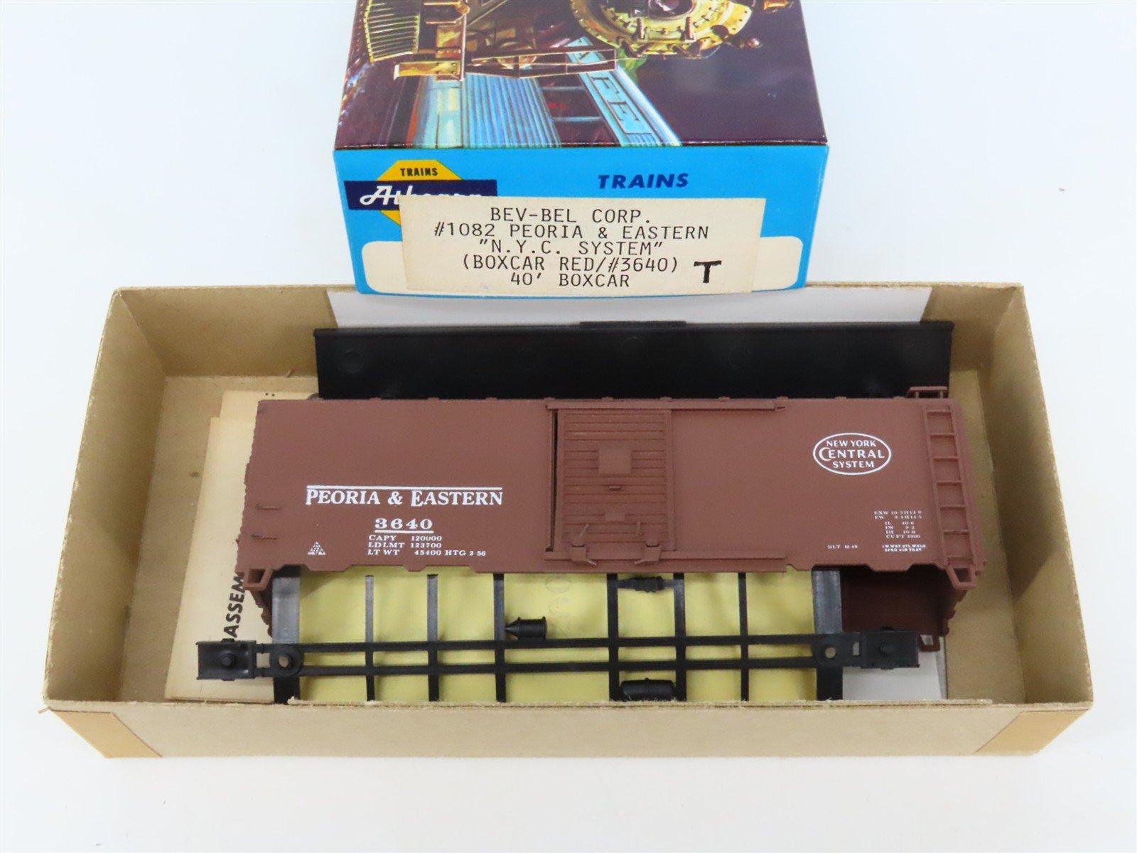 HO Athearn Bev-Bel Kit #1082 NYC Peoria & Eastern 40' Single Door Box Car #3640