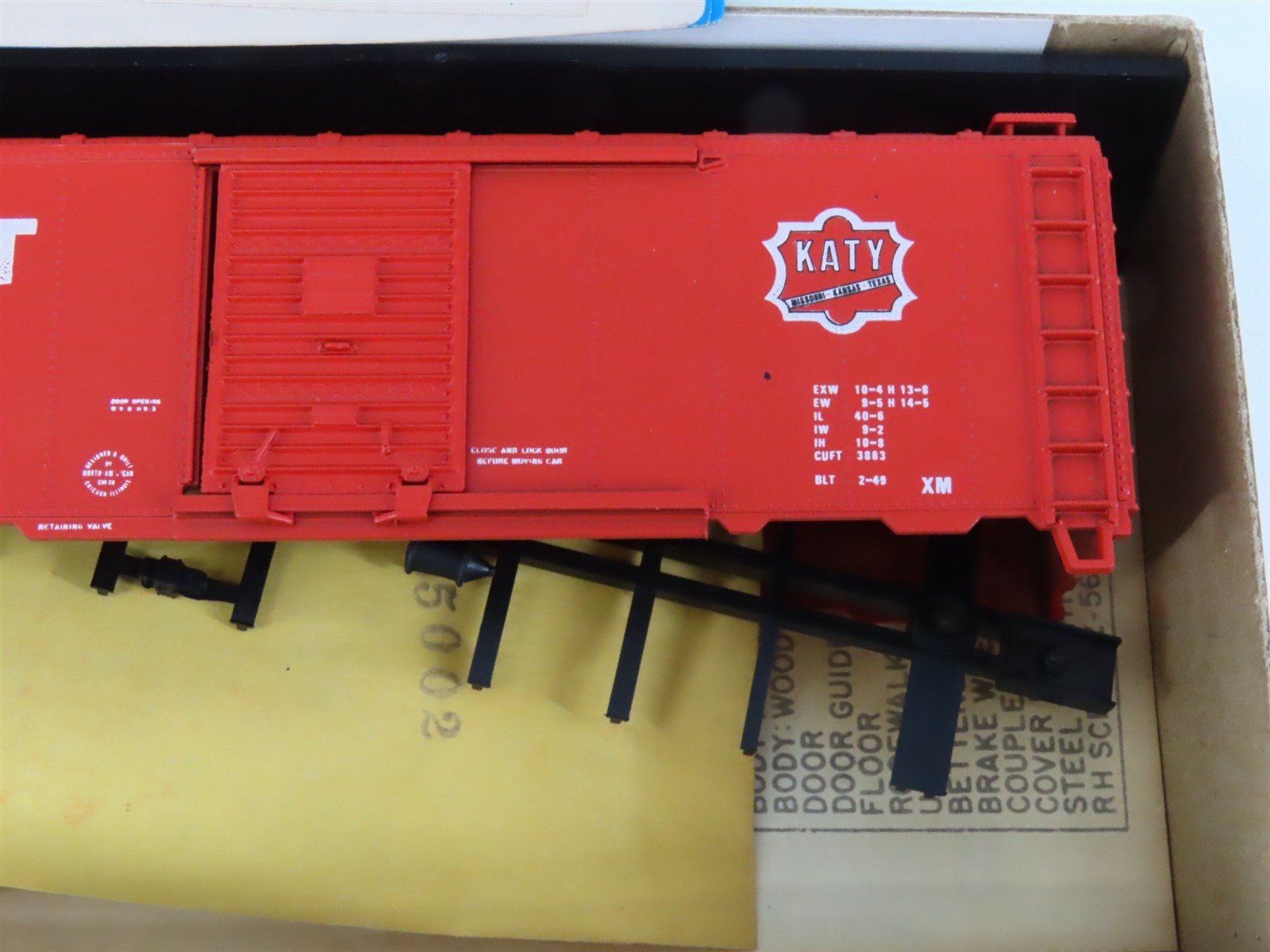 HO Scale Athearn Bev-Bel Kit #255-2 MKT Katy 40' Single Door Box Car #6755
