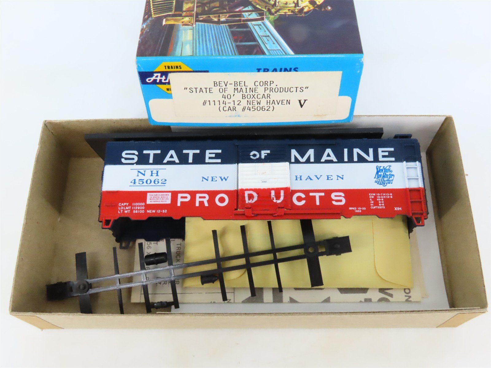 HO Athearn Bev-Bel Kit #1114-12 NH New Haven 40' Single Door Box Car #45062