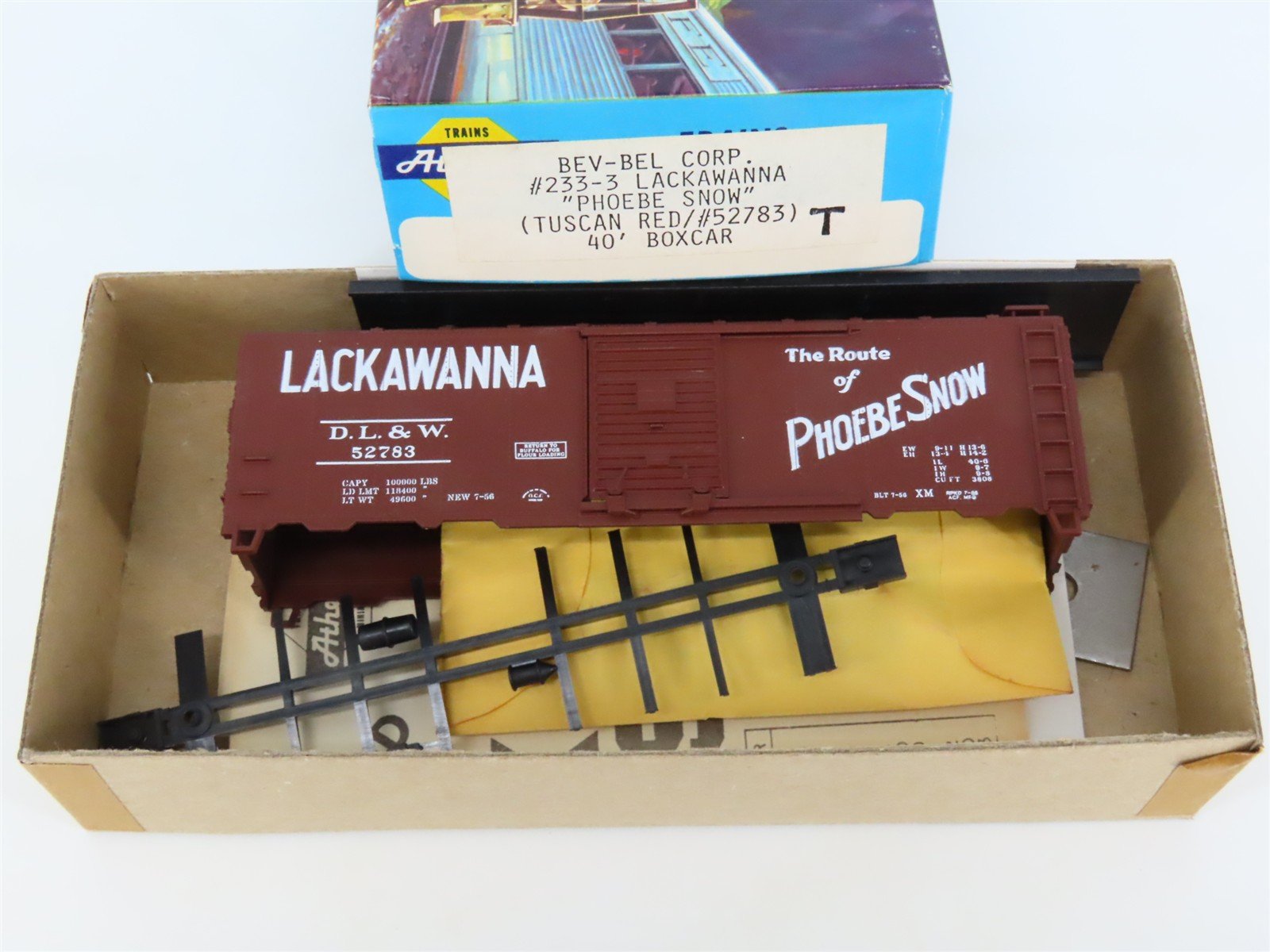 HO Athearn Bev-Bel Kit #233-3 DL&W Lackawanna Phoebe Snow 40' Box Car #52783