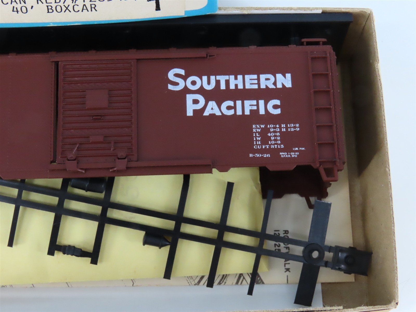 HO Scale Athearn Bev-Bel Kit #1170 SP Southern Pacific 40' Box Car #128543