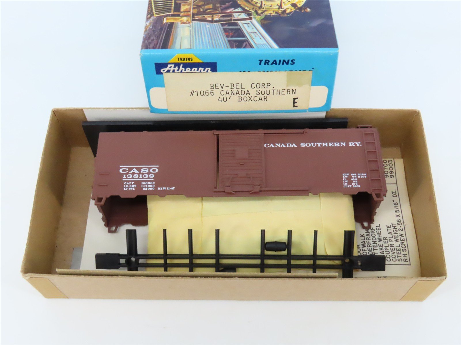 HO Athearn Bev-Bel Kit #1066 CASO Canada Southern Railway 40' Box Car #138139