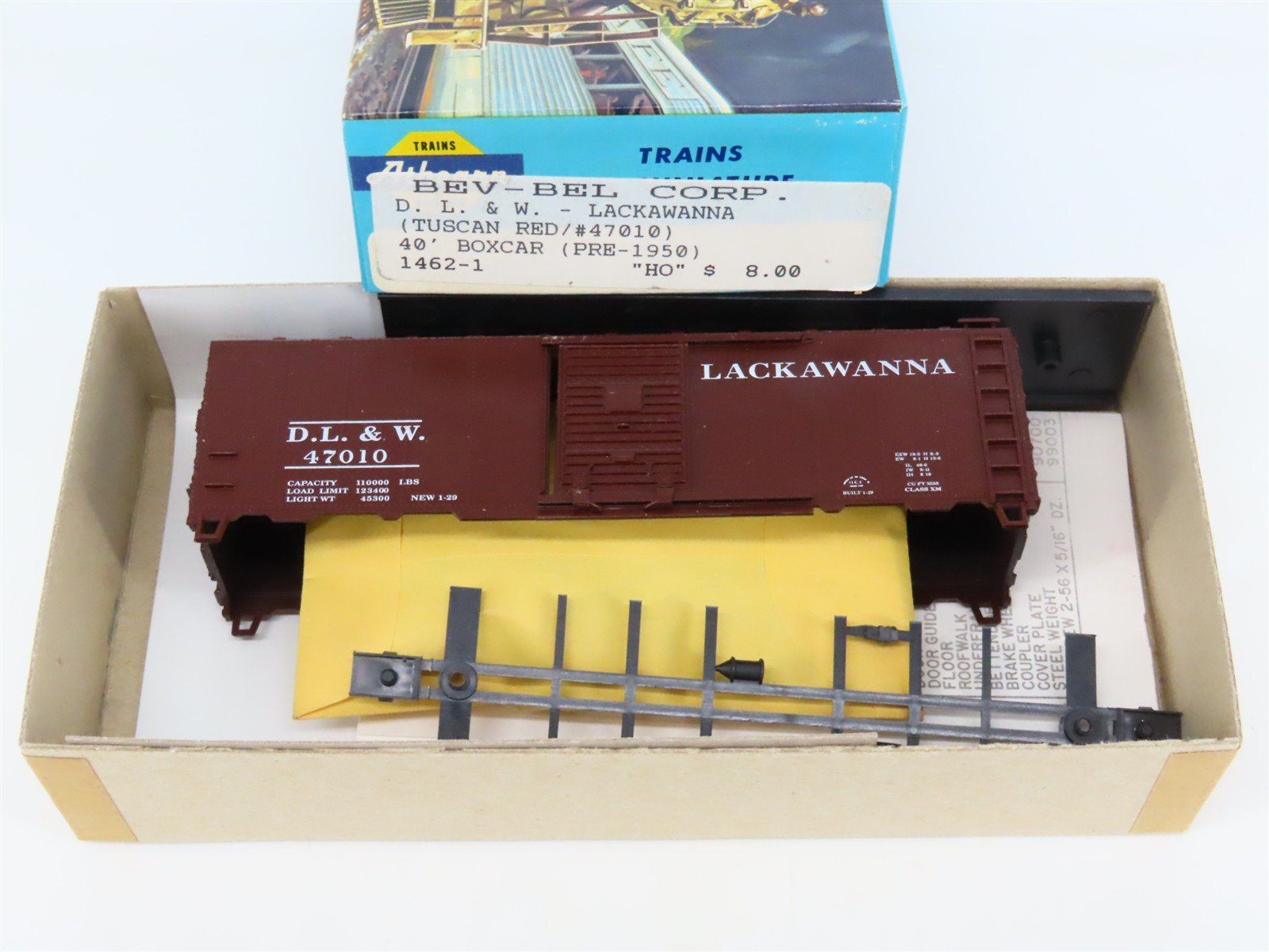 HO Scale Athearn Bev-Bel Kit #1462-1 DL&W Lackawanna 40' Box Car #47010