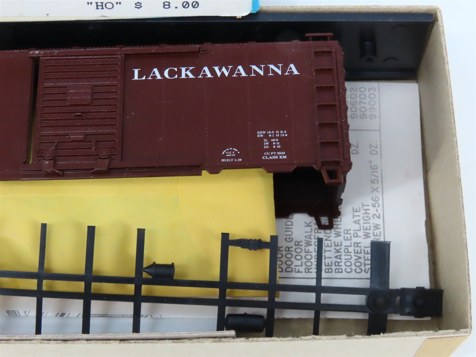 HO Scale Athearn Bev-Bel Kit #1462-1 DL&W Lackawanna 40' Box Car #47010
