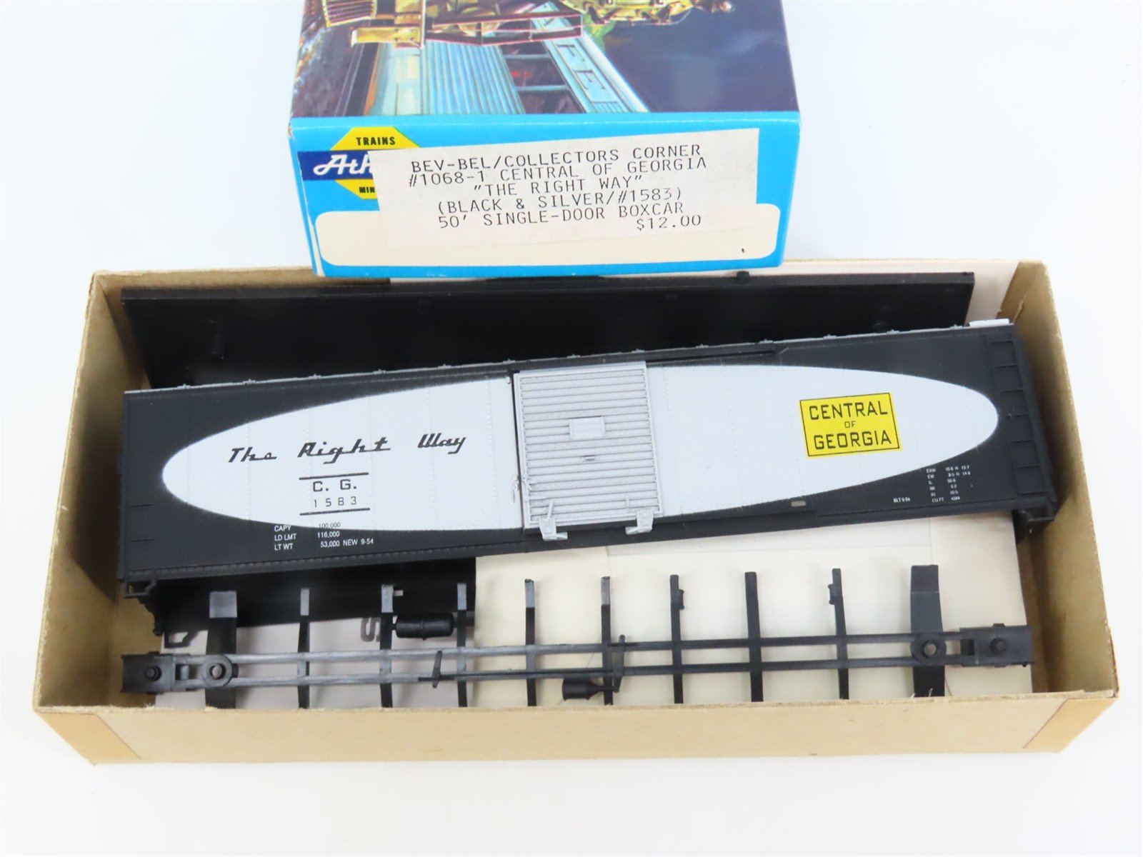 HO Scale Athearn Bev-Bel Kit #1068-1 CG Central of Georgia 50' Box Car #1583