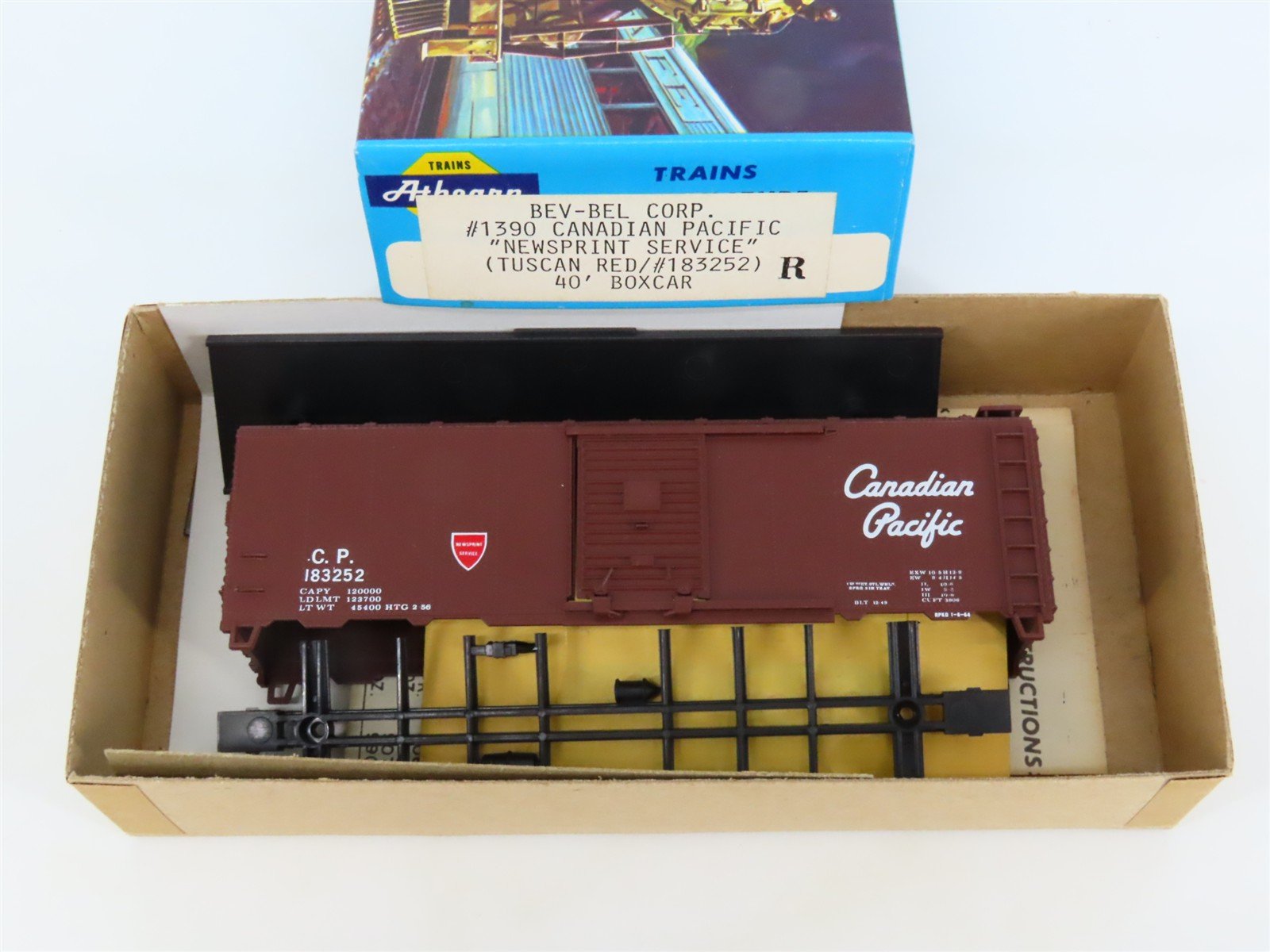 HO Scale Athearn Bev-Bel Kit #1390 CP Canadian Pacific 40' Box Car #183252