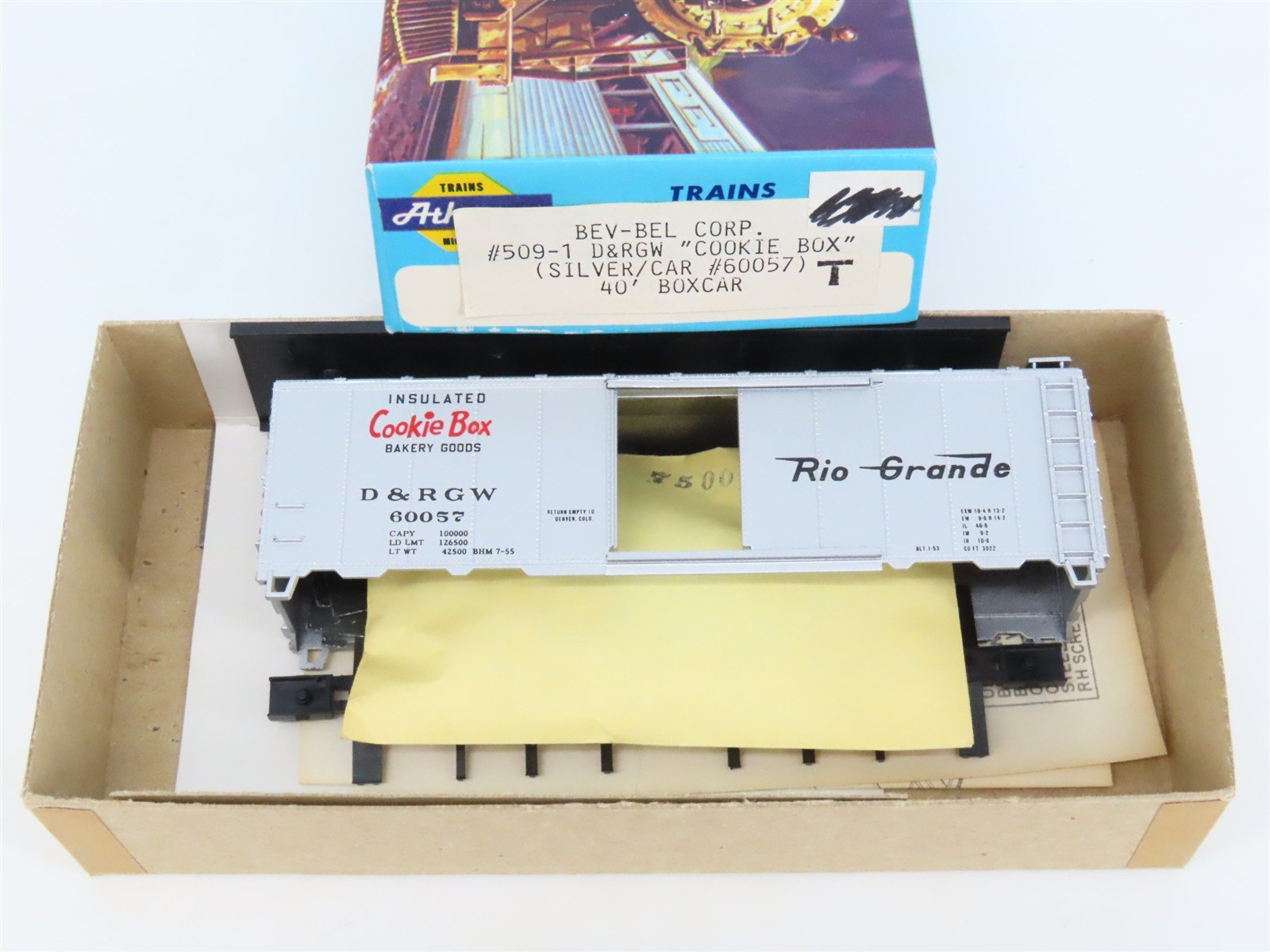 HO Athearn Bev-Bel Kit #509-1 D&RGW Rio Grande Cookie Box 40' Box Car #60057