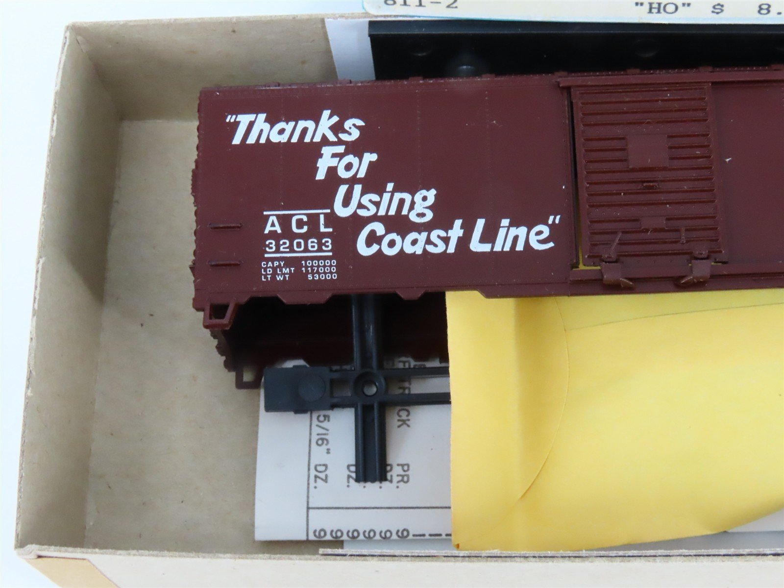 HO Scale Athearn Bev-Bel Kit #811-2 ACL Atlantic Coast Line 40' Box Car #32063