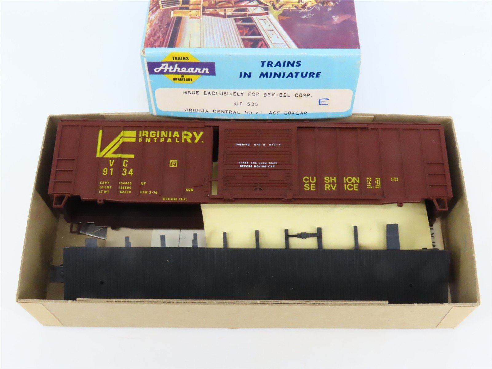 HO Scale Athearn Bev-Bel Kit #535 VC Virginia Central 50' Box Car #9134