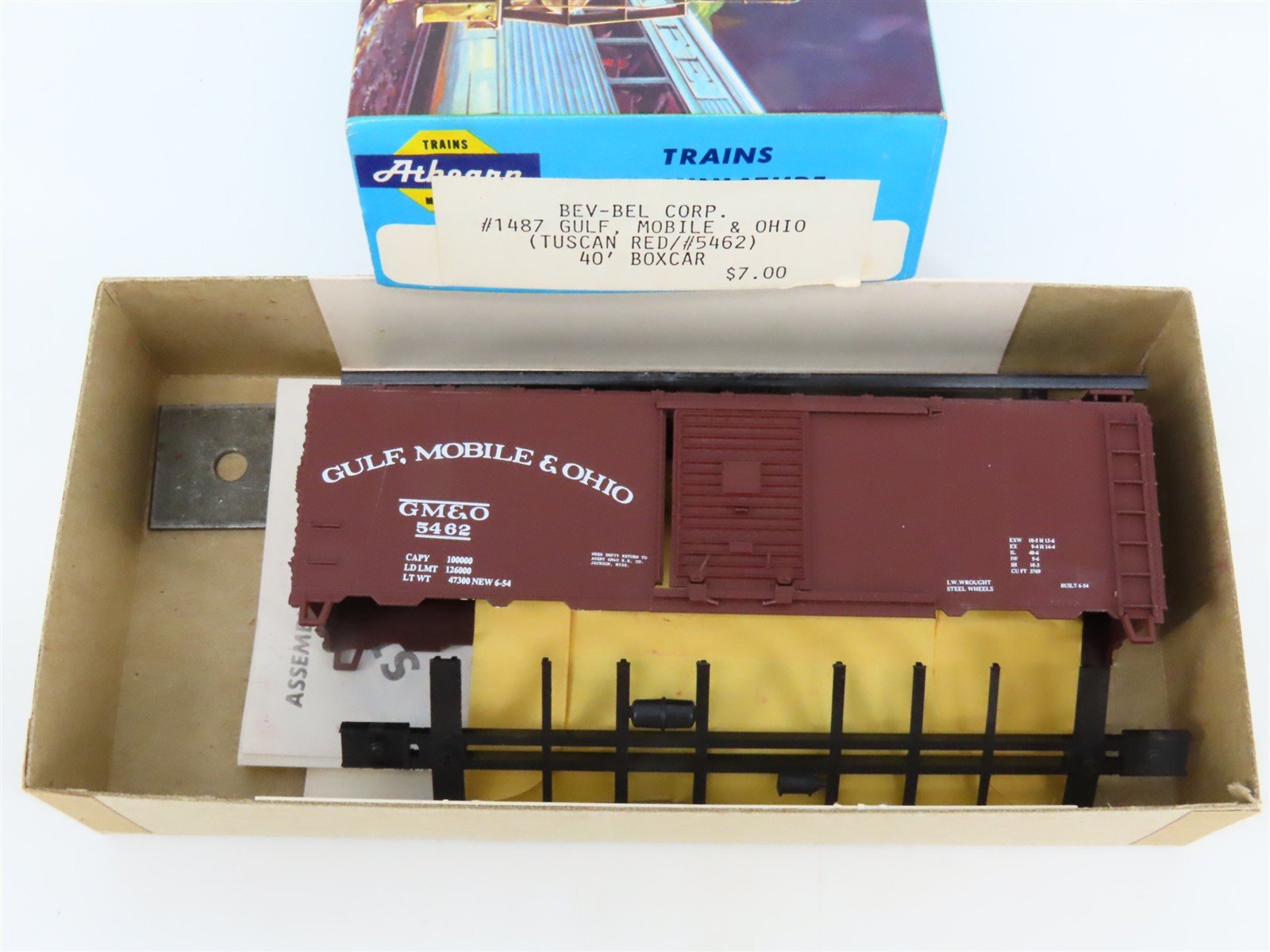 HO Scale Athearn Bev-Bel Kit #1487 GM&O Gulf Mobile & Ohio 40' Box Car #5462