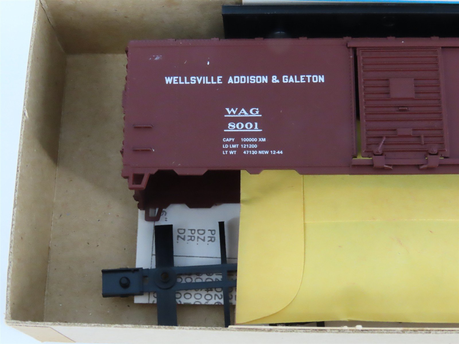 HO Athearn Bev-Bel Kit #1450-1 WAG Wellsville Addison & Galeton Box Car #8001