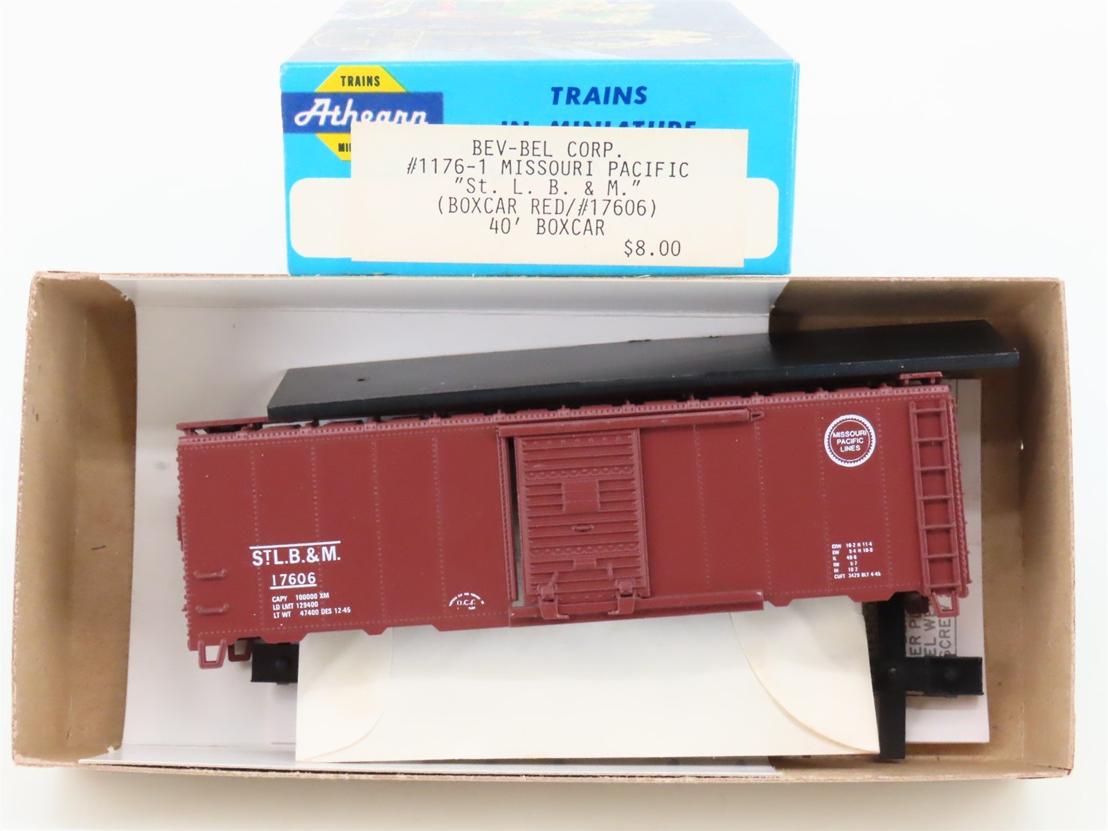 HO Athearn Bev-Bel Kit 1176-1 MP / StLB&M "Brownie" 40' Steel Box Car #17606