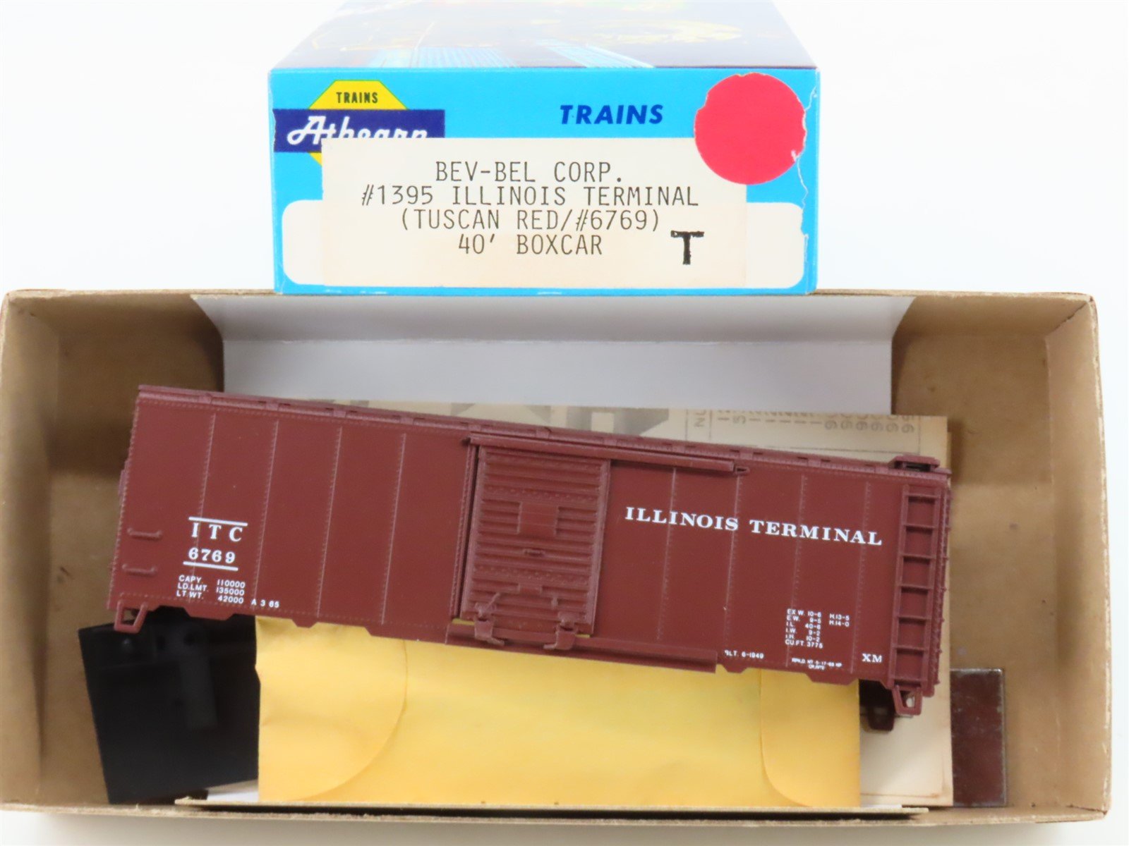 HO Scale Athearn Bev-Bel Kit 1395 ITC Illinois Terminal 40' Steel Box Car #6769