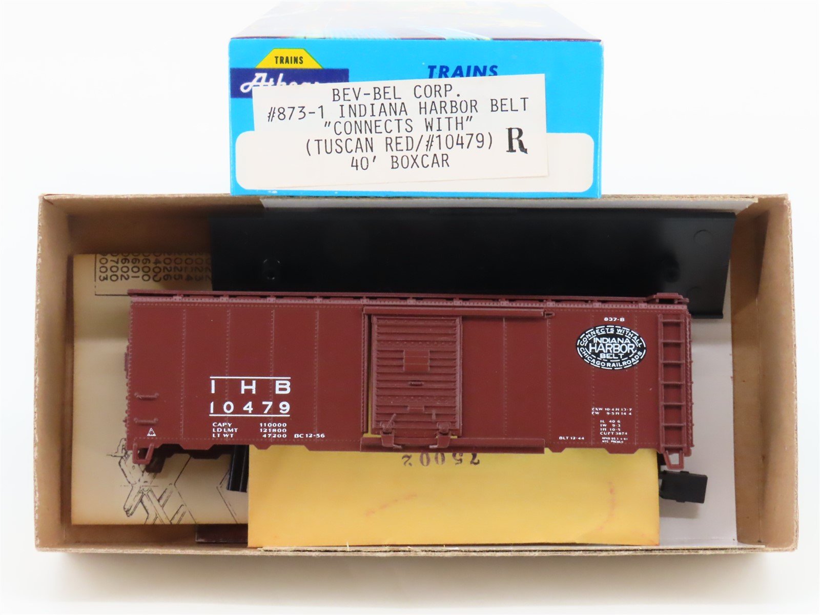 HO Scale Athearn Bev-Bel Kit 873-1 IHB Indiana Harbor Belt 40' Box Car #10479