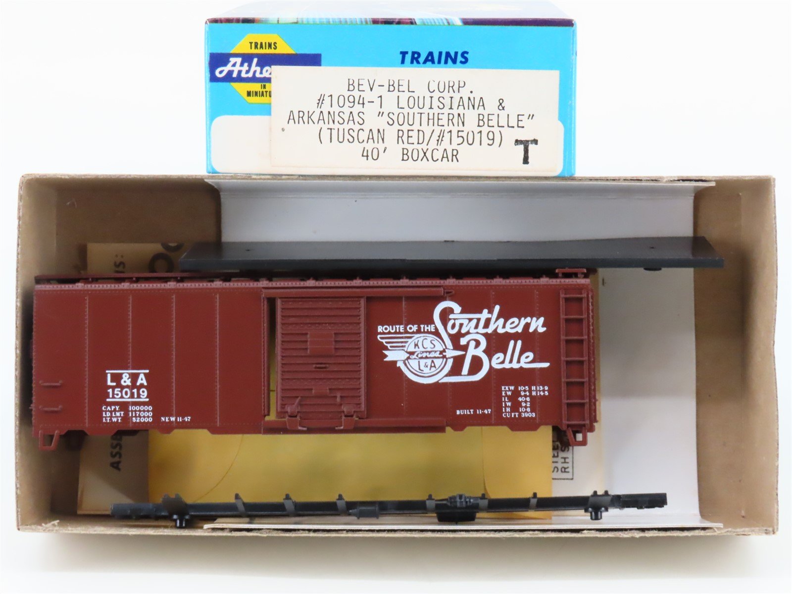 HO Scale Athearn Bev-Bel Kit 1094-1 L&A "Southern Belle" 40' Box Car #15019