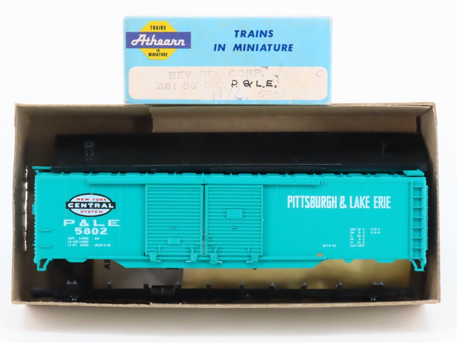 HO Scale Athearn Bev-Bel Kit P&LE Pittsburgh & Lake Erie 50' Box Car #5802