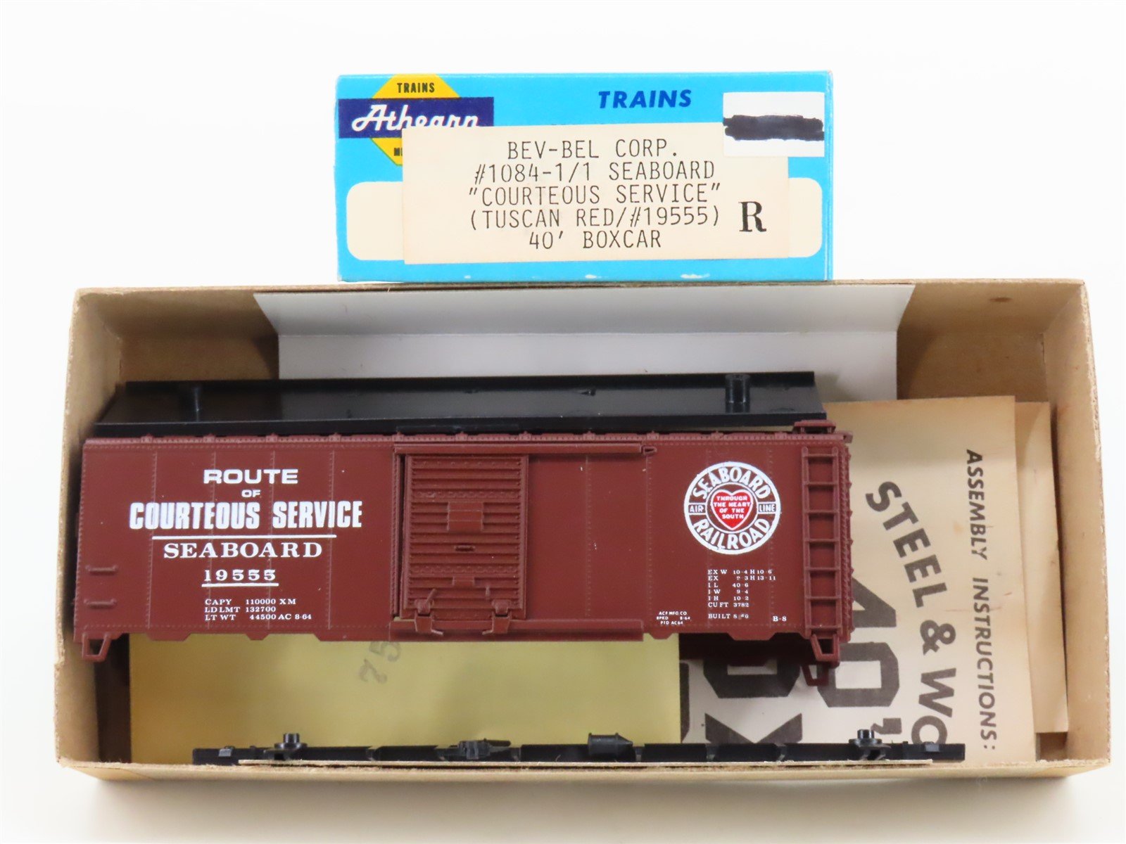 HO Athearn Bev-Bel Kit 1084-1/1 SAL "Courteous Service" 40' Steel Box Car #19555