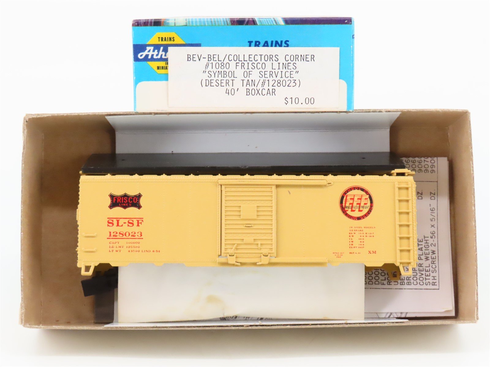 HO Athearn Bev-Bel Kit 1080 SLSF Frisco "Symbol of Service" 40' Box Car #128023