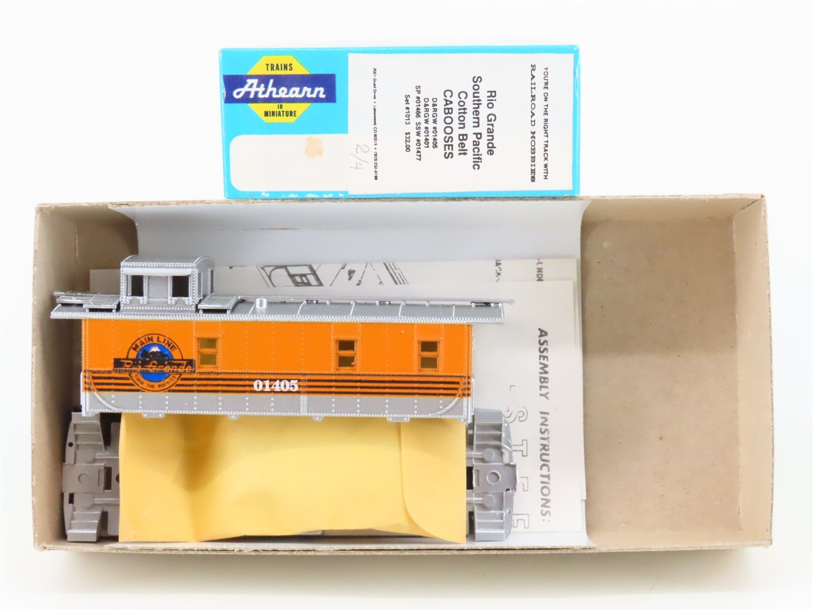 HO Athearn/Railroad Hobbies Kit D&RGW Rio Grande Offset Cupola Caboose #01405