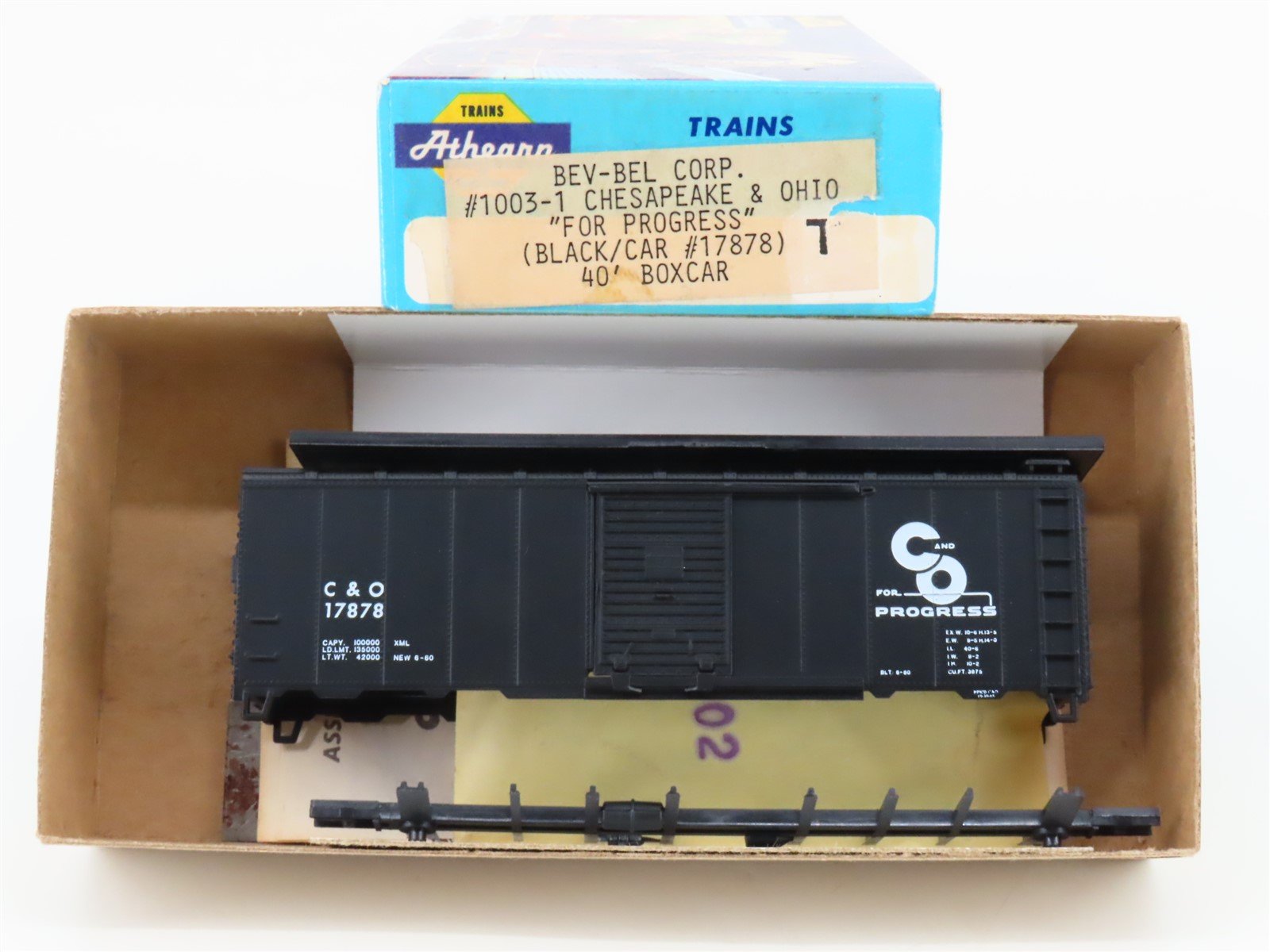 HO Athearn Bev-Bel Kit 1003-1 C&O "Progress" 40' Single Door Box Car #17878