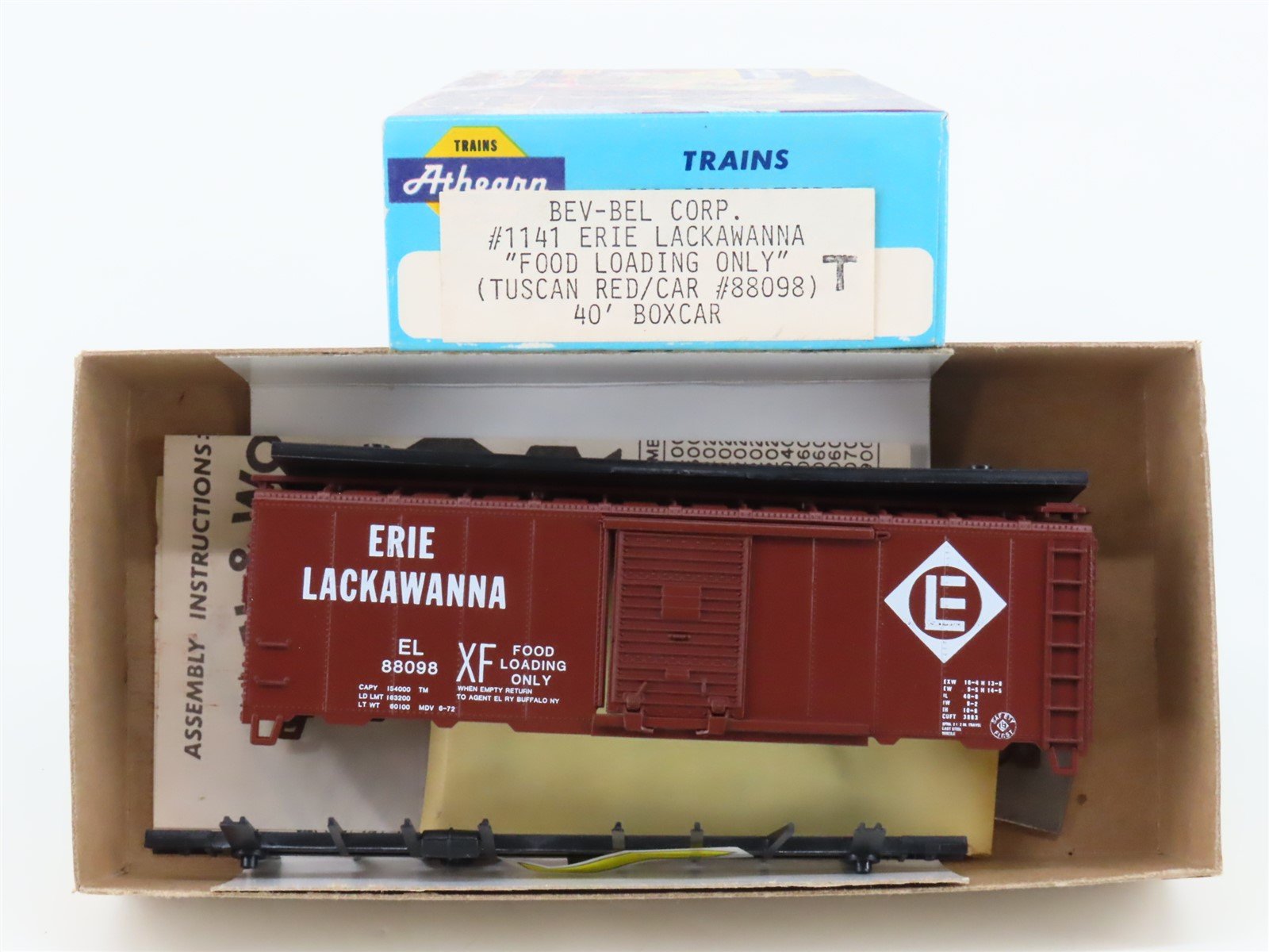 HO Athearn Bev-Bel Kit 1141 EL Erie Lackawanna 40' Single Door Box Car #88908