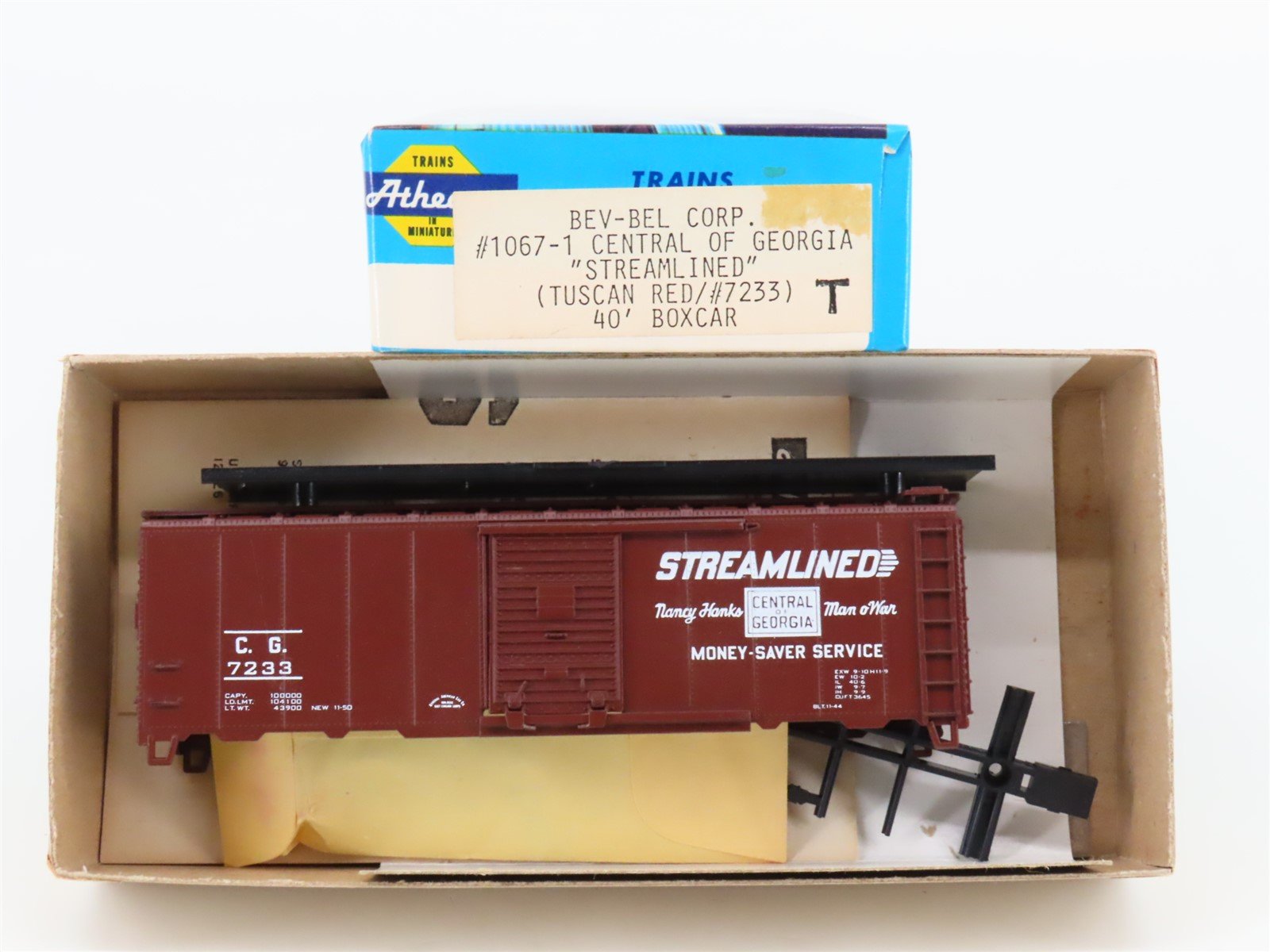HO Athearn Bev-Bel Kit 1067-1 CG "Money Saver" 40' Single Door Box Car #7233