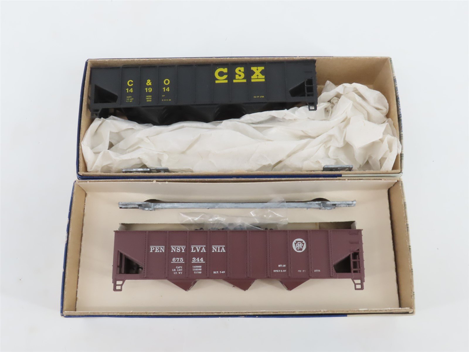 LOT of 6 HO Scale Roundhouse Kits GATX/PRR/CSX/IC/VGN Hoppers & Tank Cars