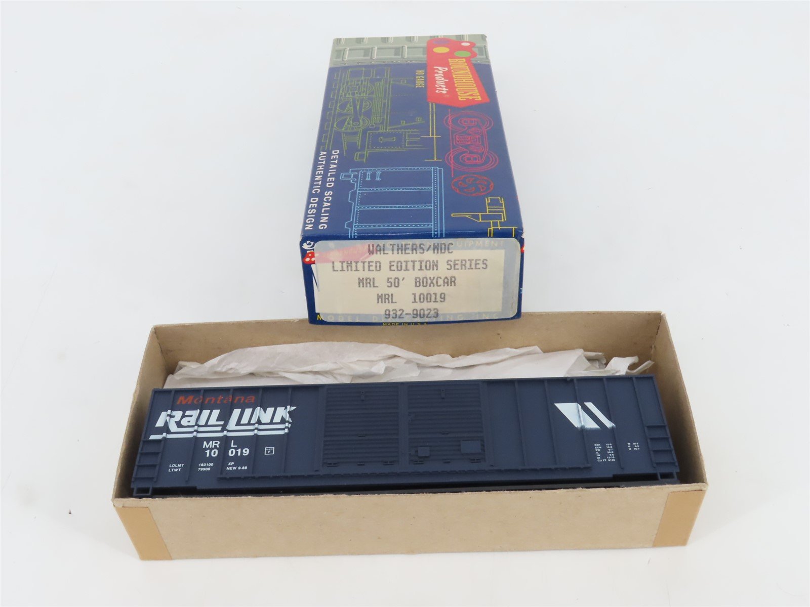 HO Roundhouse Walthers MDC Kit 932-9023 MRL Montana Rail Link 50' Box Car #10019