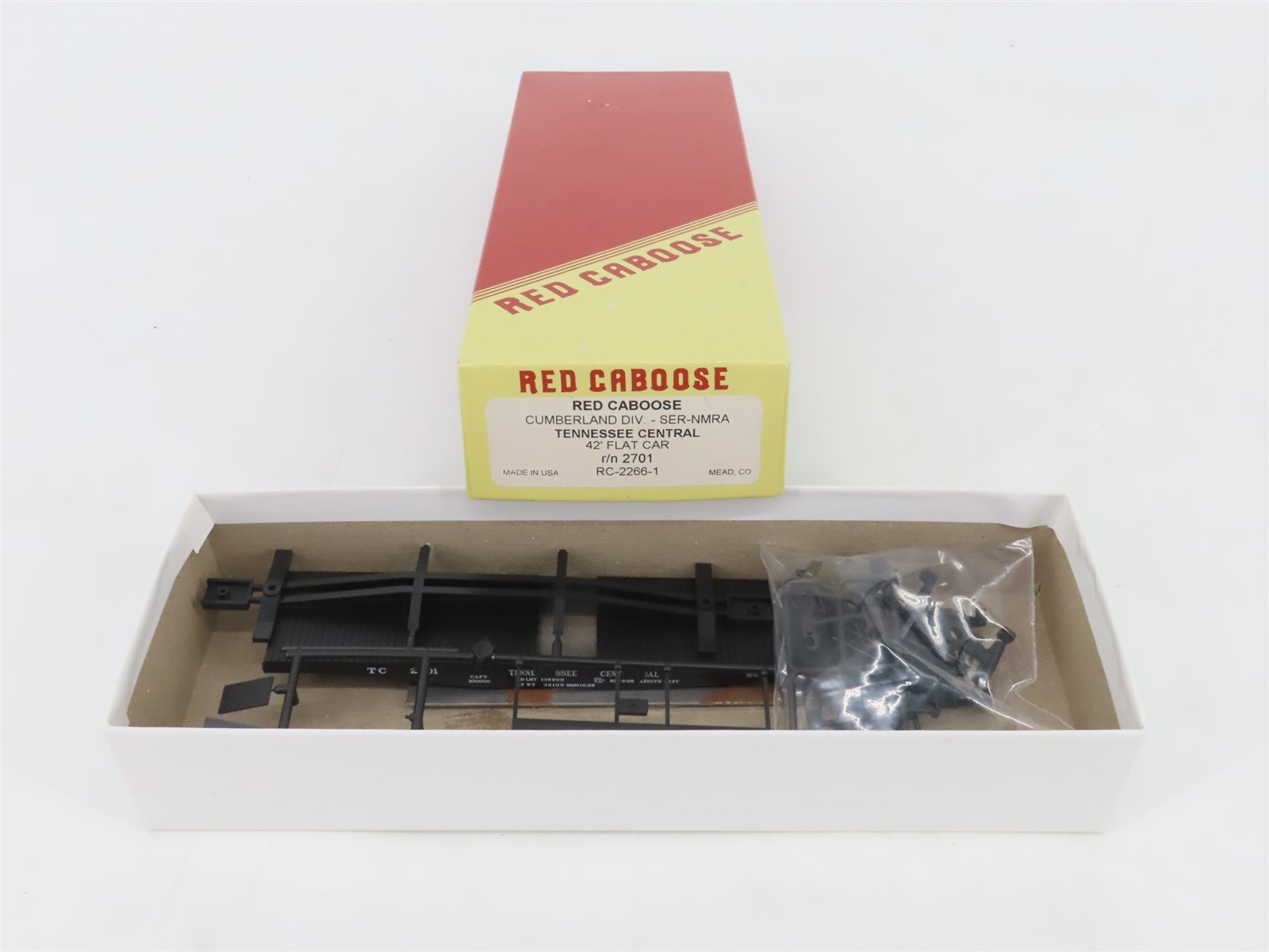HO Scale Red Caboose Kit RC-2266-1 TC Tennessee Central 42' Flat Car #2701