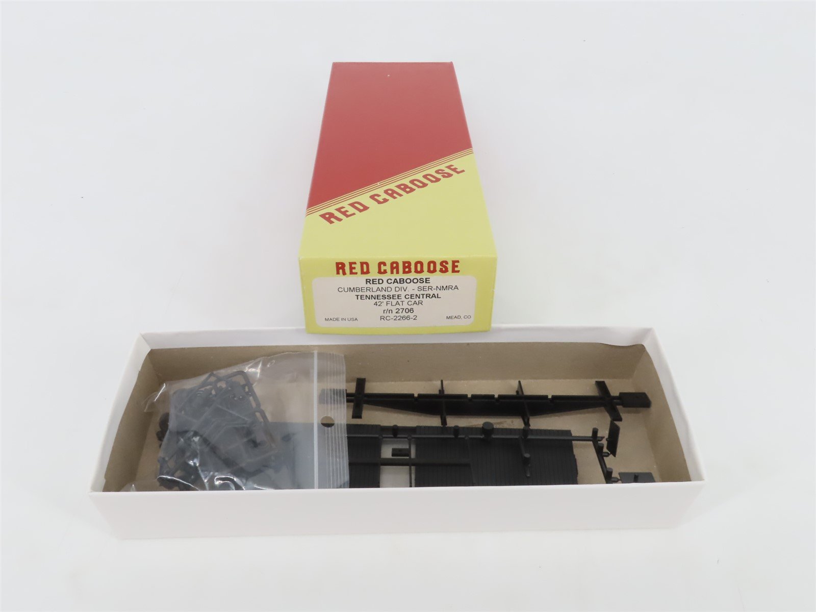 HO Scale Red Caboose Kit RC-2266-2 TC Tennessee Central 42' Flat Car #2706