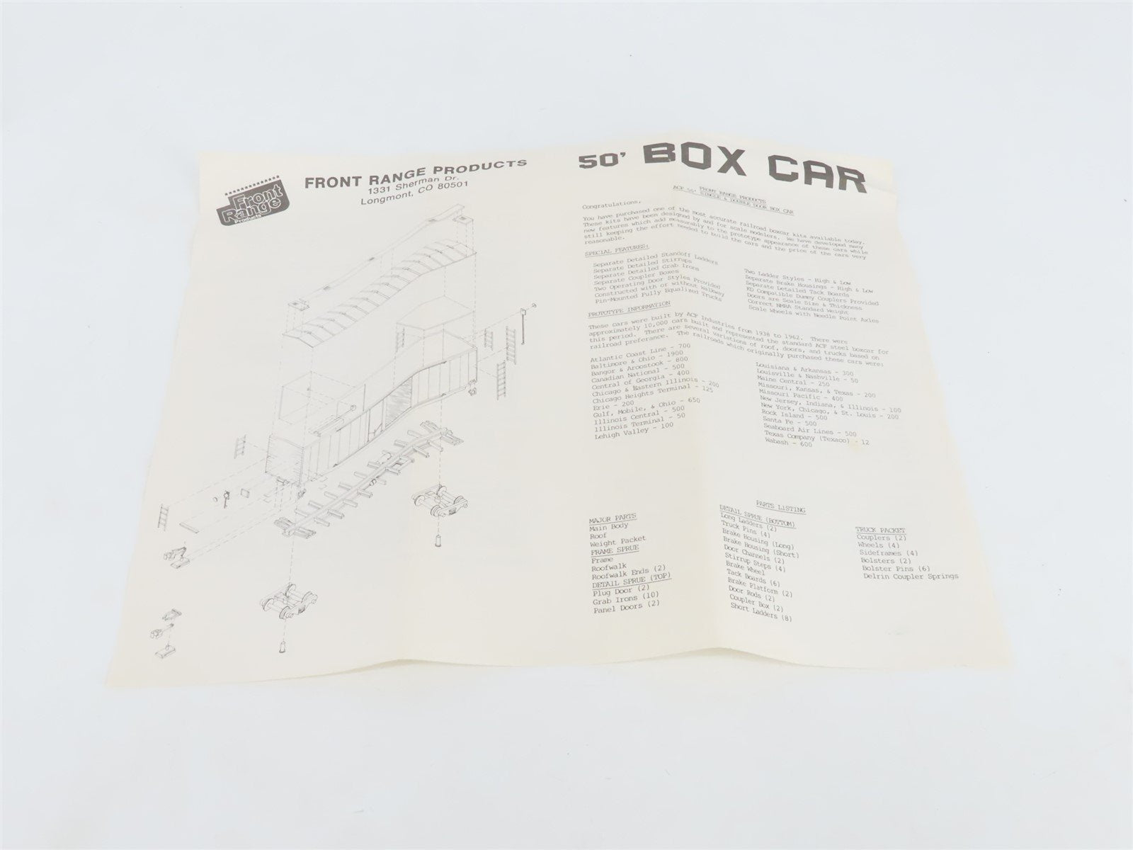 HO Scale Front Range Kit 5023 MEC Maine Central Pine Tree 50' Box Car #9230