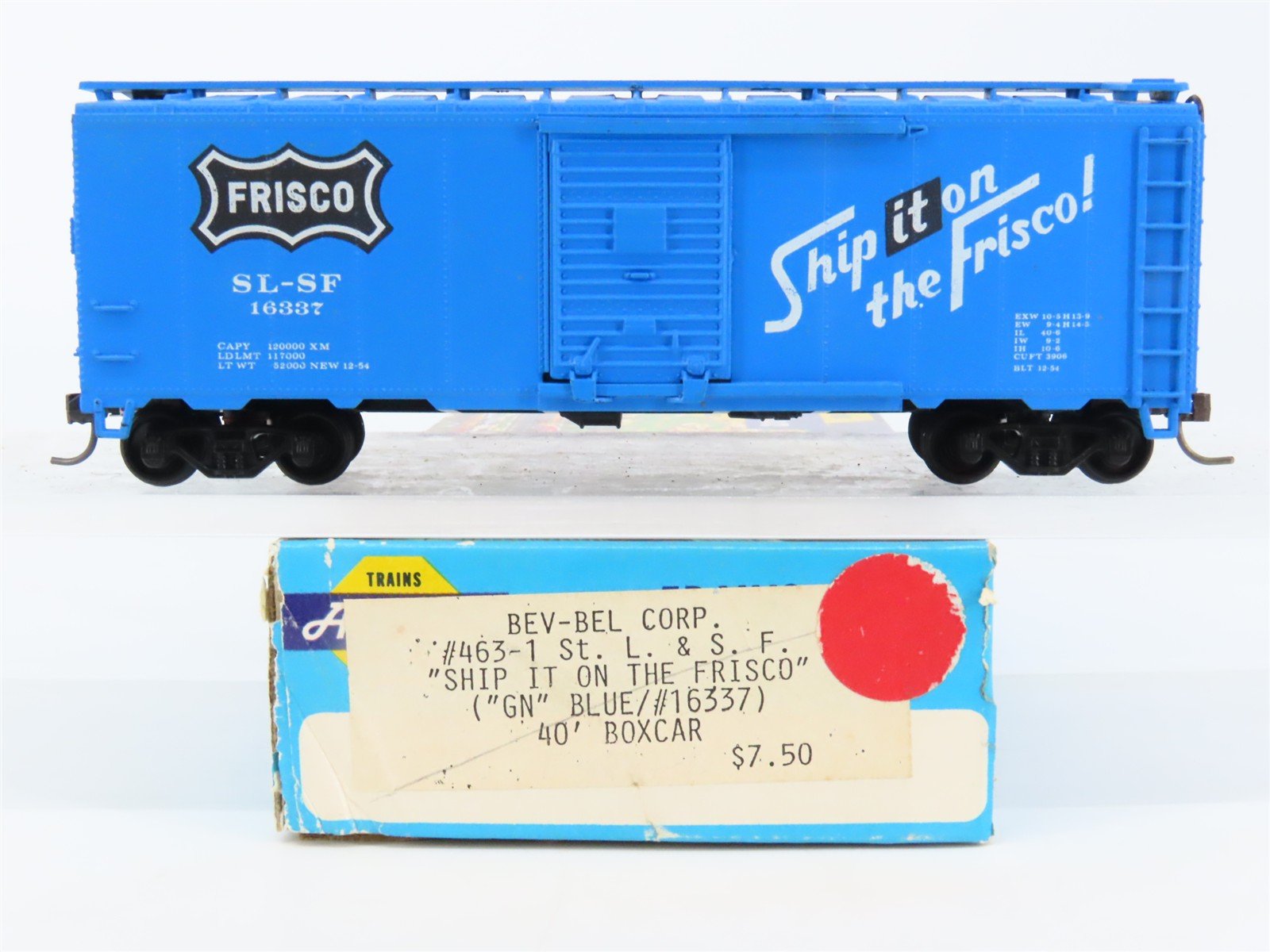 HO Athearn Bev-Bel #463-1 SL-SF Frisco Single Door 40' Box Car #16337 - BUILT