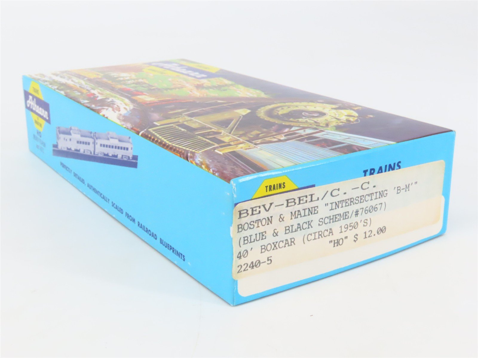 HO Athearn Bev-Bel #2240-5 BM Boston & Maine 40' Box Car #76067 - BUILT
