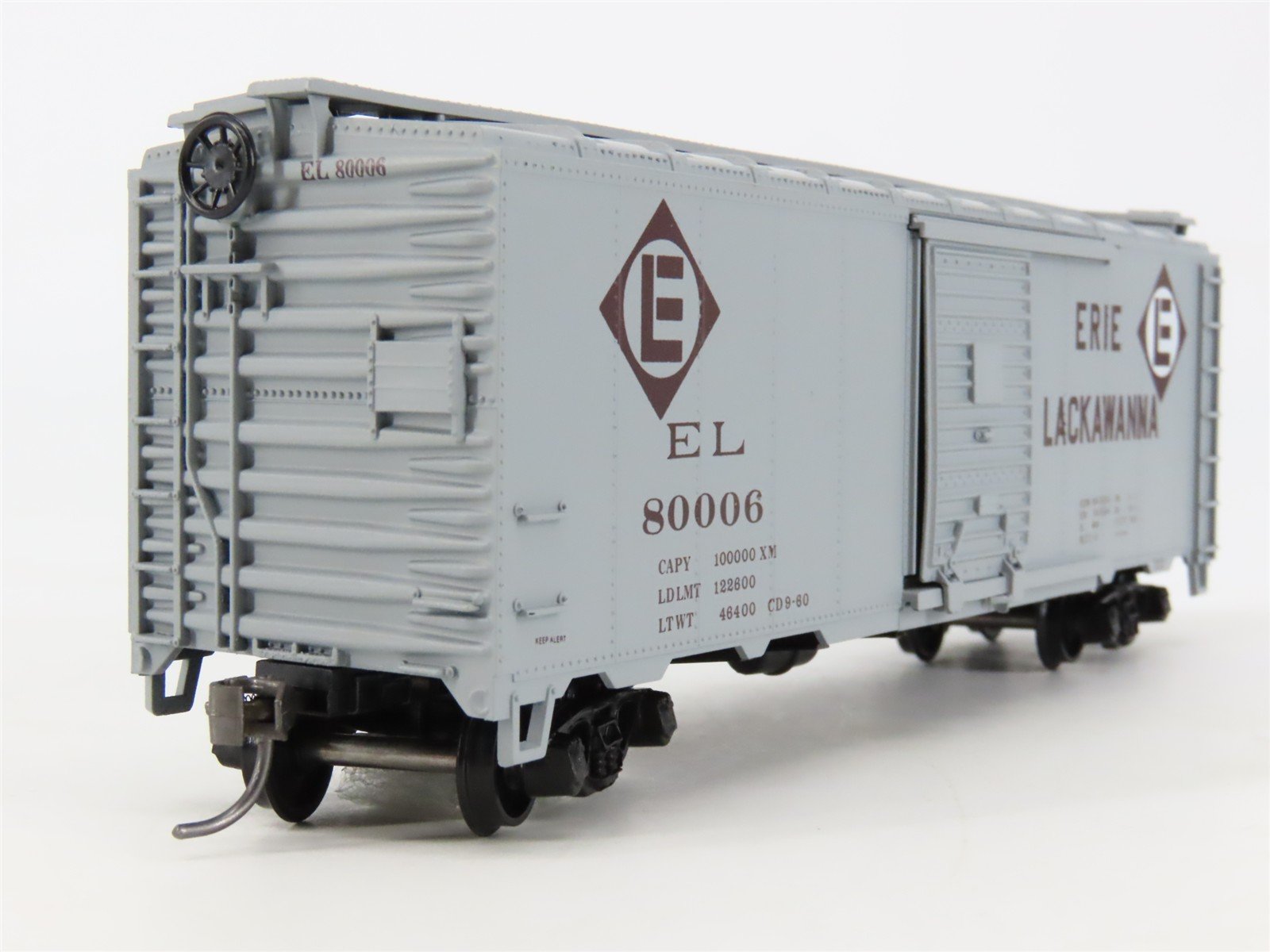 HO Scale Athearn Bev-Bel #263-1 EL Erie Lackawanna 40' Box Car #80006 - BUILT