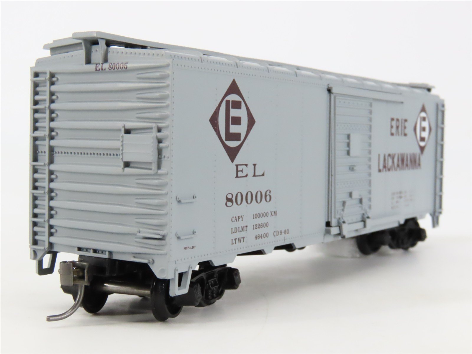 HO Scale Athearn Bev-Bel #263-1 EL Erie Lackawanna 40' Box Car #80006 - BUILT