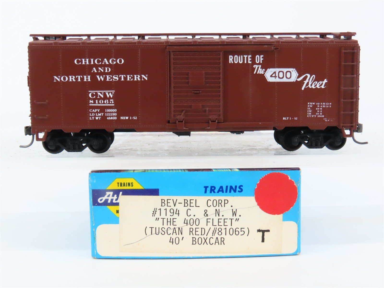 HO Athearn Bev-Bel #1194 CNW "The 400 Fleet" Box Car #81065 - BUILT